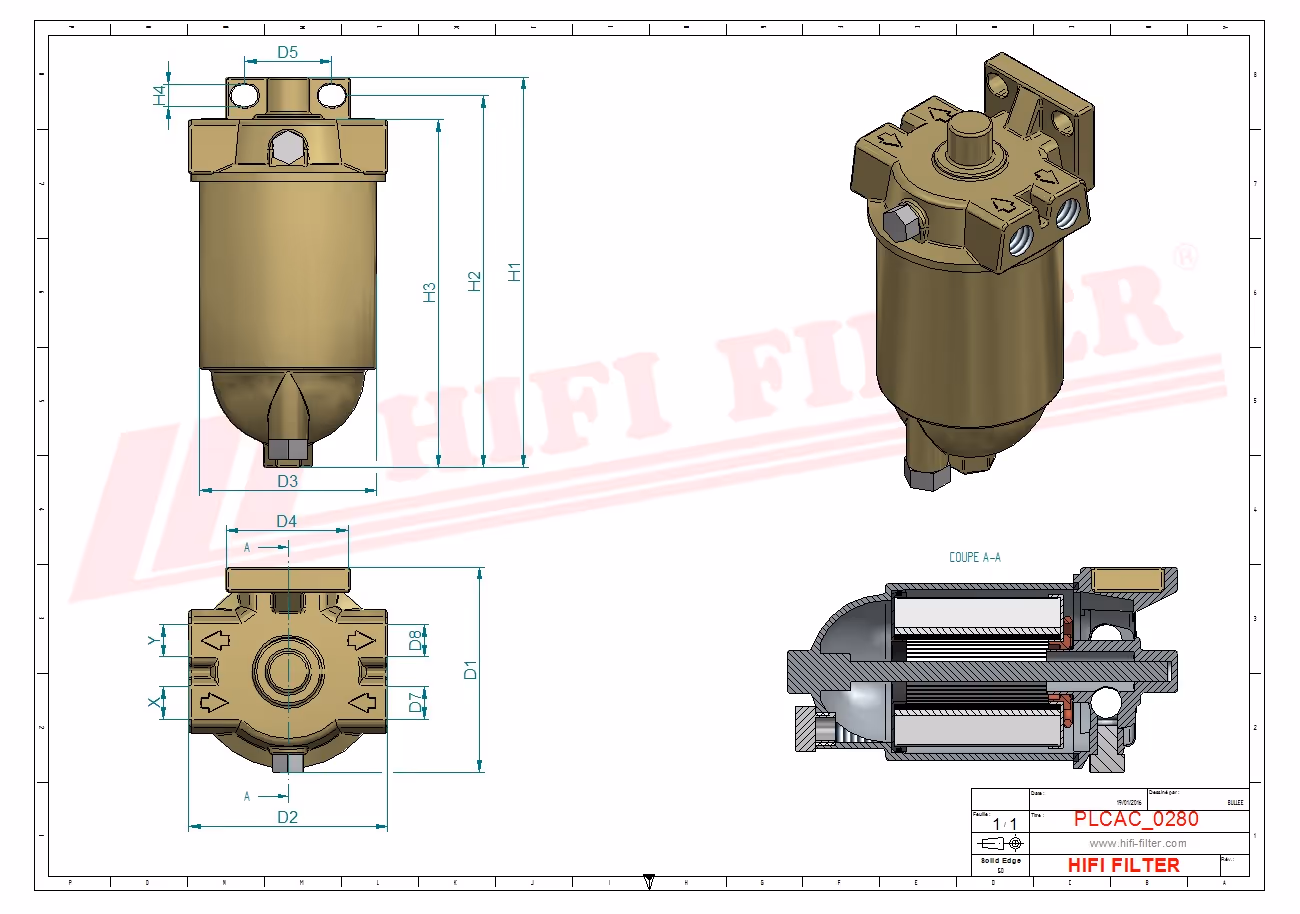 FILTRE A GASOIL COMPLET Hifi Filter Y 110A