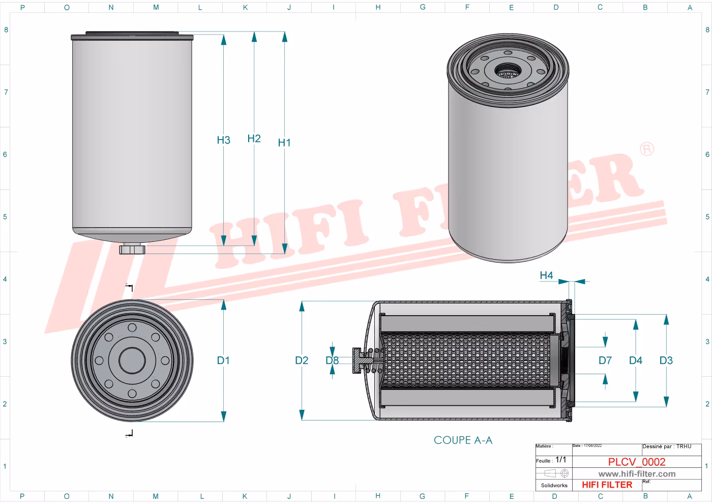 FILTRE A GASOIL SEPARATEUR D'EAU Hifi Filter SN 25140
