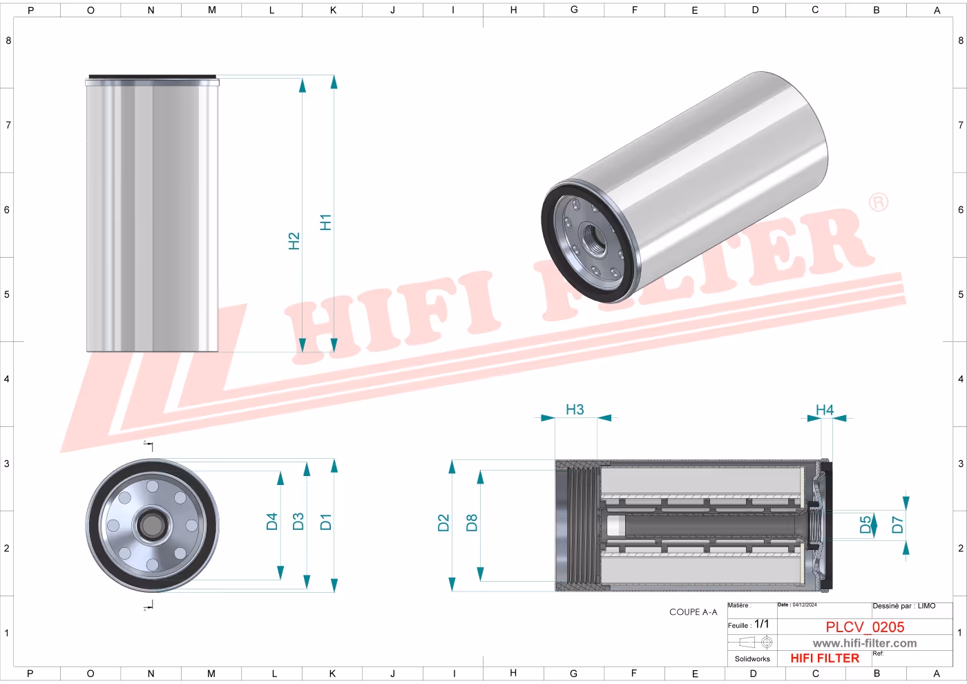 FILTRE A GASOIL SEPARATEUR D'EAU Hifi Filter SN 25260
