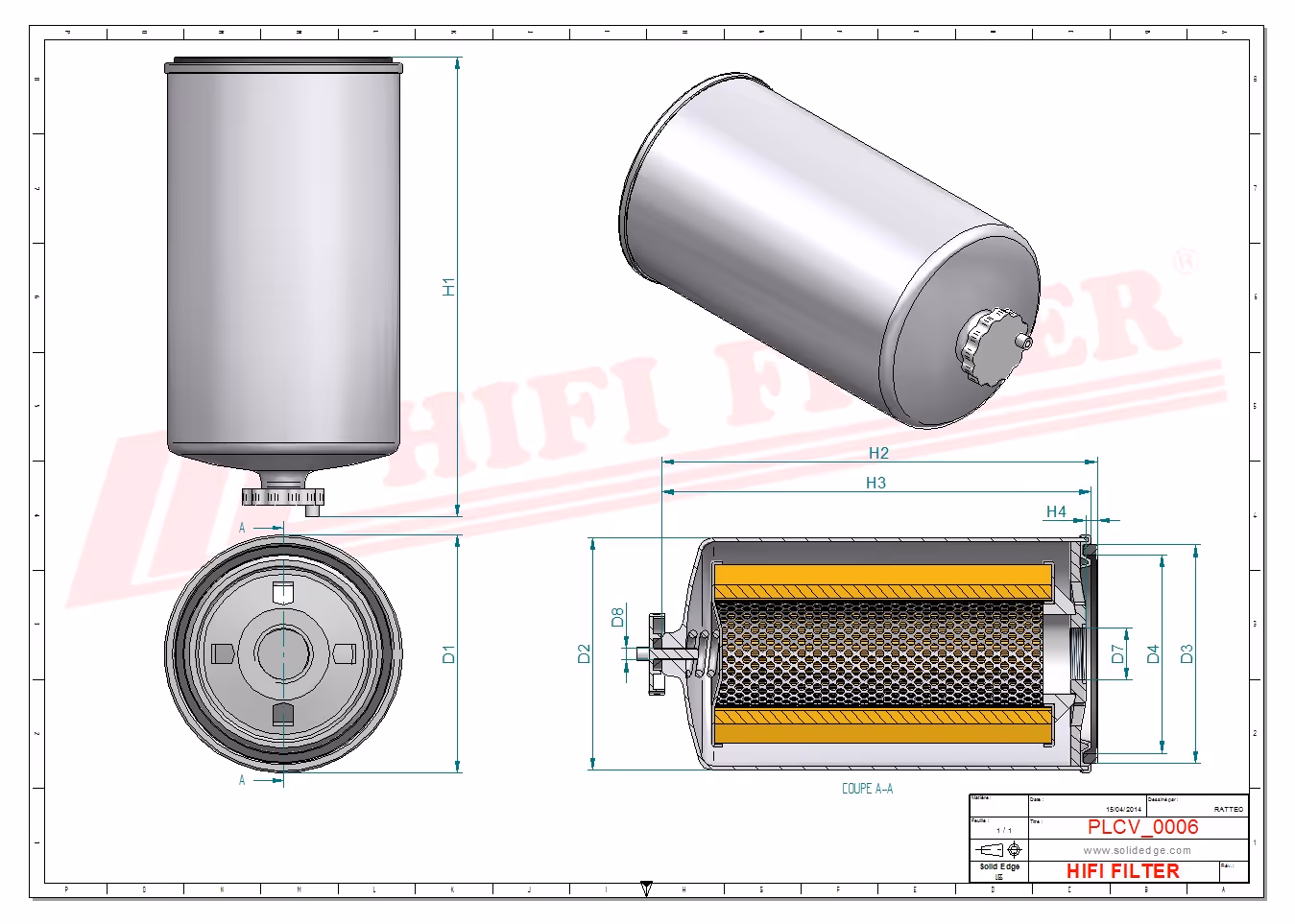 FILTRE A GASOIL SEPARATEUR D'EAU Hifi Filter SN 40248