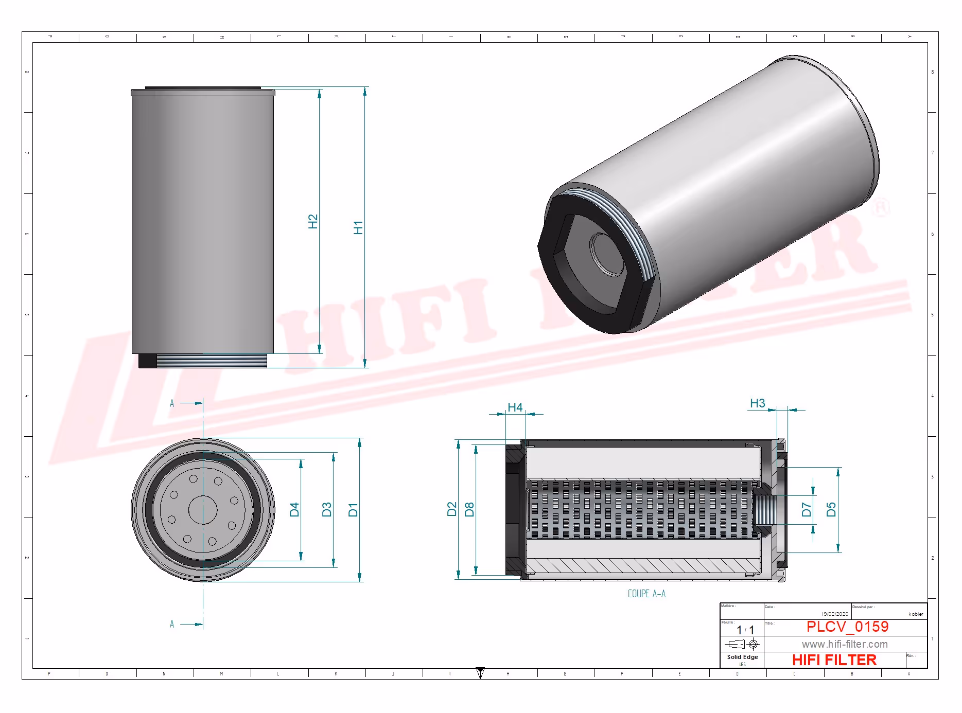 FILTRE A GASOIL SEPARATEUR D'EAU Hifi Filter SN 912230