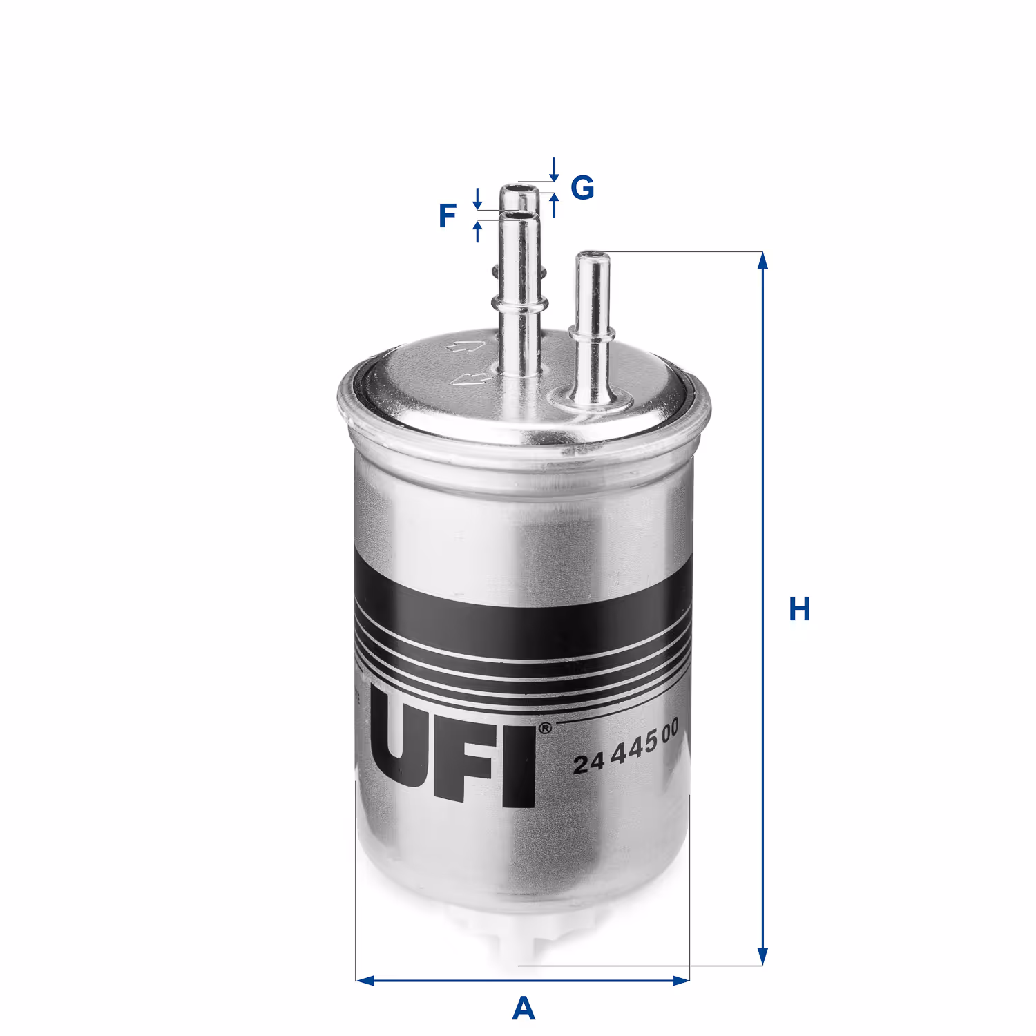 FILTRE À CARBURANT, FILTRE DIESEL EN LIGNE (RACCORDEMENT PAR LE HAUT) 24.445.00 - UFI FILTER