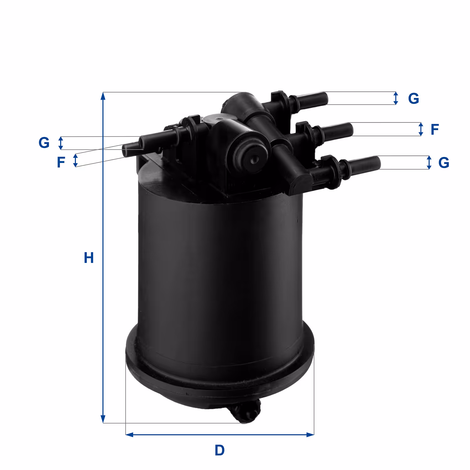 FILTRE À CARBURANT, FILTRE DIESEL EN LIGNE (RACCORDEMENT PAR LE HAUT) 24.086.00 - UFI FILTER