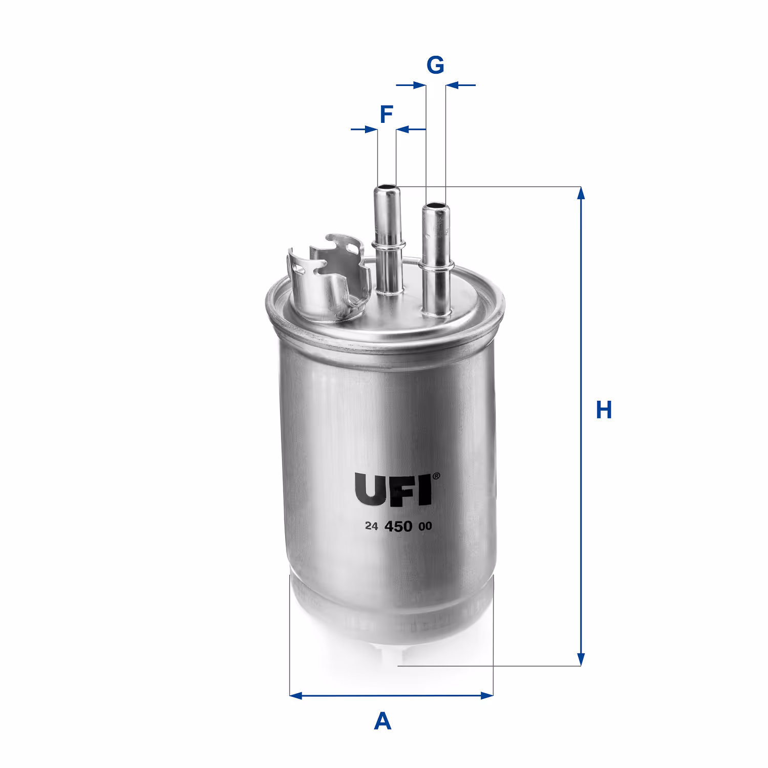 FILTRE À CARBURANT, FILTRE DIESEL EN LIGNE (RACCORDEMENT PAR LE HAUT) 24.450.00 - UFI FILTER