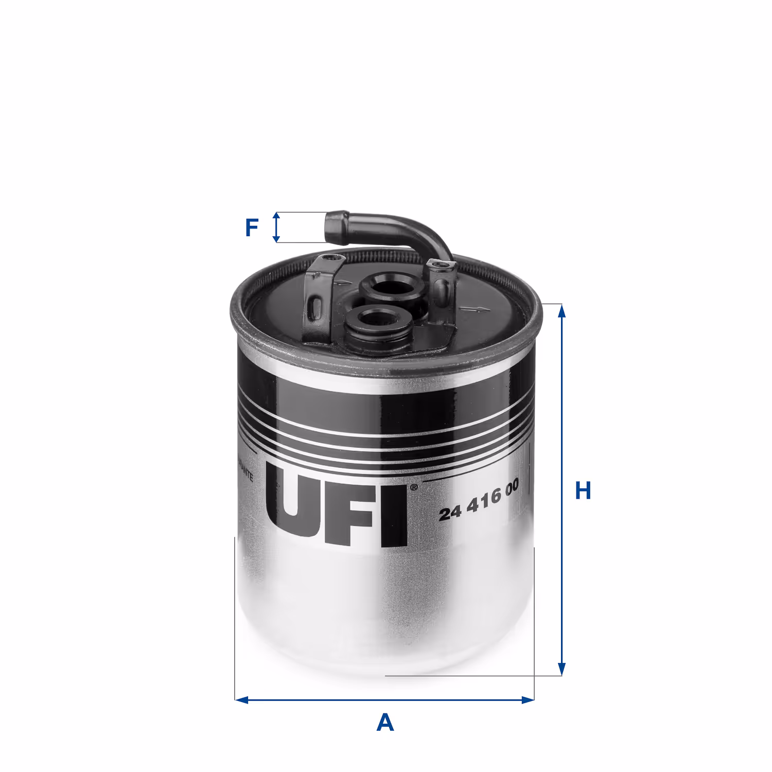 FILTRE À CARBURANT, FILTRE DIESEL EN LIGNE (RACCORDEMENT PAR LE HAUT) 24.416.00 - UFI FILTER
