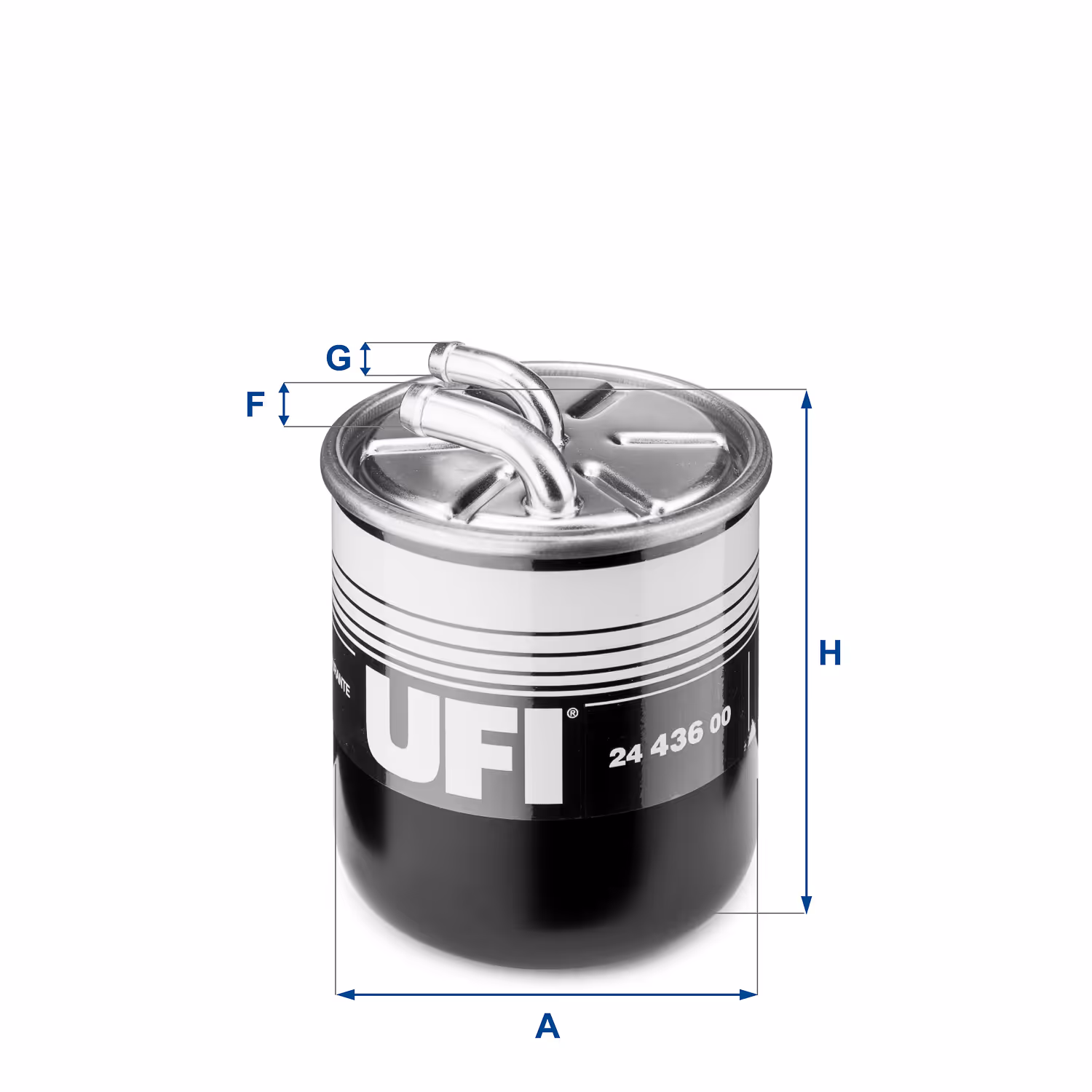 FILTRE À CARBURANT, FILTRE DIESEL EN LIGNE (RACCORDEMENT PAR LE HAUT) 24.436.00 - UFI FILTER