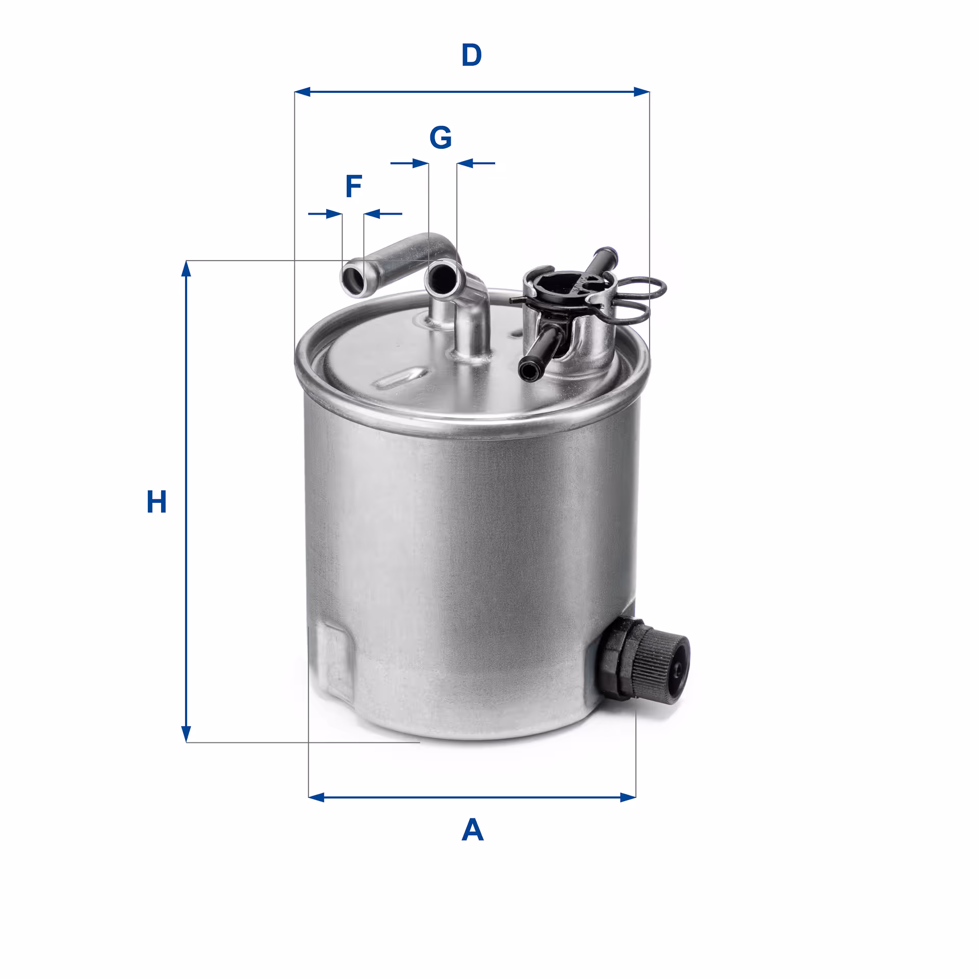 FILTRE À CARBURANT, FILTRE DIESEL EN LIGNE (RACCORDEMENT PAR LE HAUT) 55.394.00 - UFI FILTER