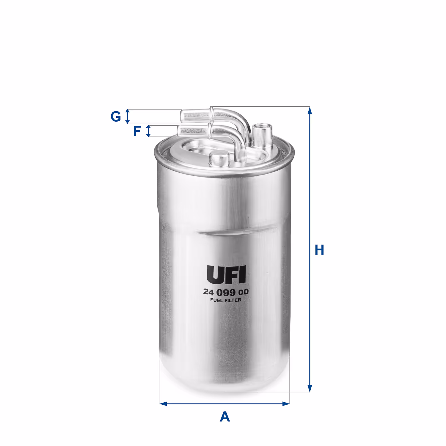 FILTRE À CARBURANT, FILTRE DIESEL EN LIGNE (RACCORDEMENT PAR LE HAUT) 24.099.00 - UFI FILTER