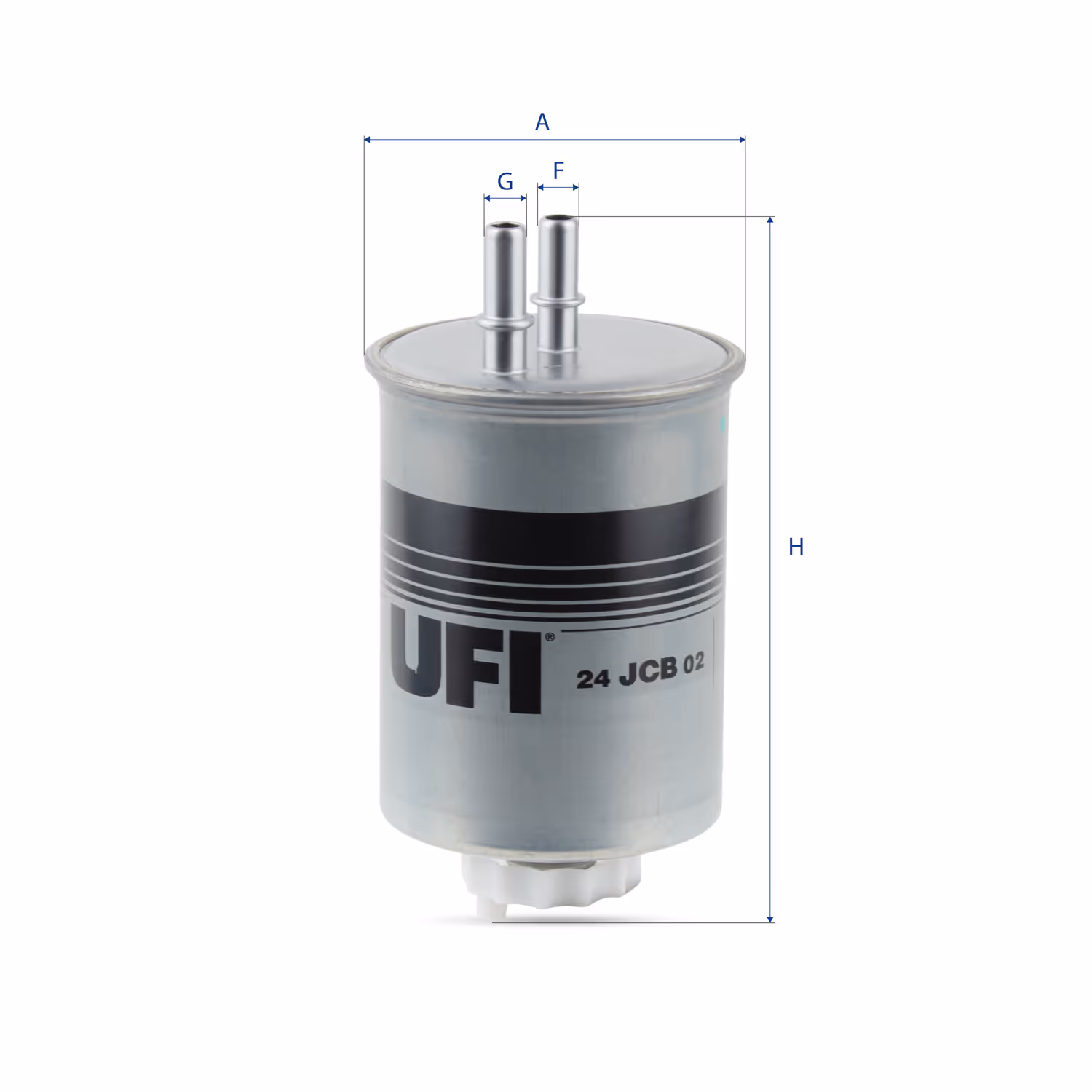 FILTRE À CARBURANT, FILTRE DIESEL EN LIGNE (RACCORDEMENT PAR LE HAUT) 24.JCB.02 - UFI FILTER