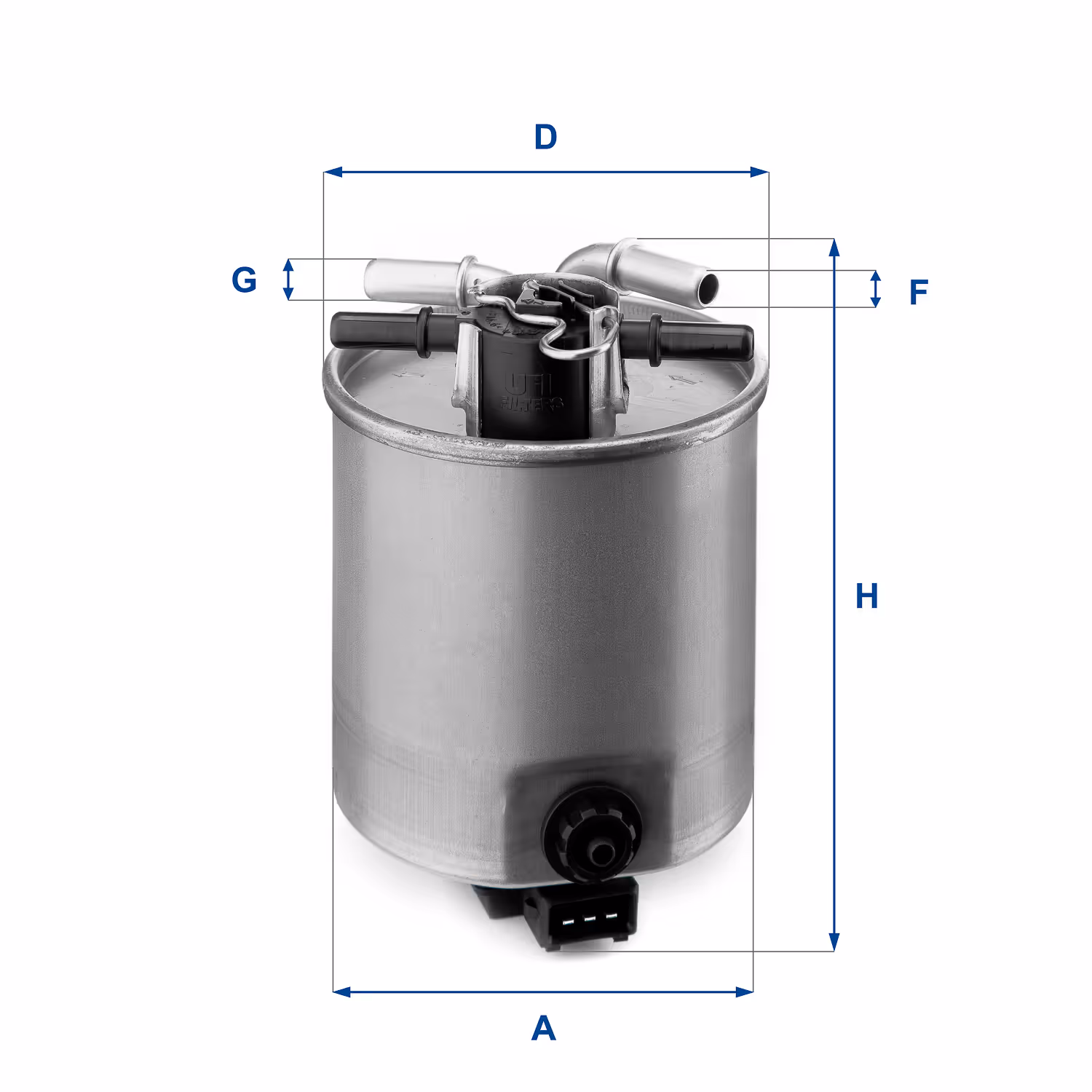 FILTRE À CARBURANT, FILTRE DIESEL EN LIGNE (RACCORDEMENT PAR LE HAUT) 24.025.01 - UFI FILTER