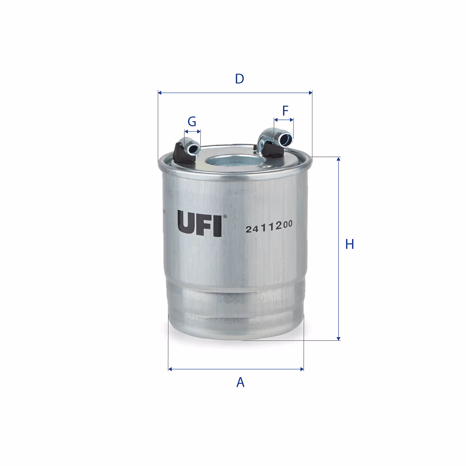 FILTRE À CARBURANT, FILTRE DIESEL EN LIGNE (RACCORDEMENT PAR LE HAUT) 24.112.00 - UFI FILTER