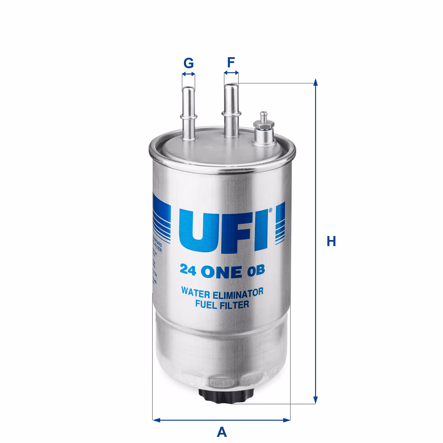 FILTRE À CARBURANT, FILTRE DIESEL EN LIGNE (RACCORDEMENT PAR LE HAUT) 24.ONE.0B - UFI FILTER