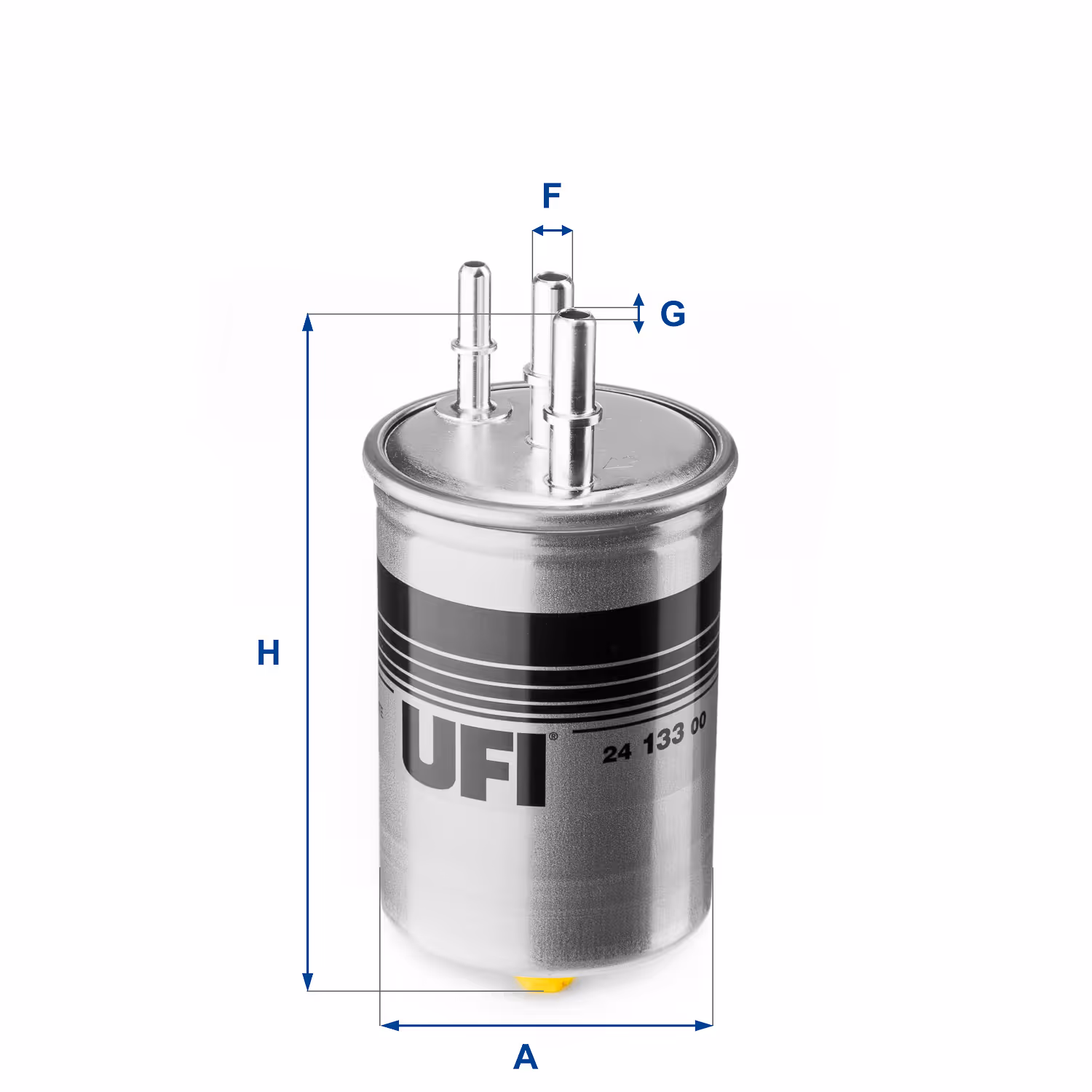 FILTRE À CARBURANT, FILTRE DIESEL EN LIGNE (RACCORDEMENT PAR LE HAUT) 24.133.00 - UFI FILTER