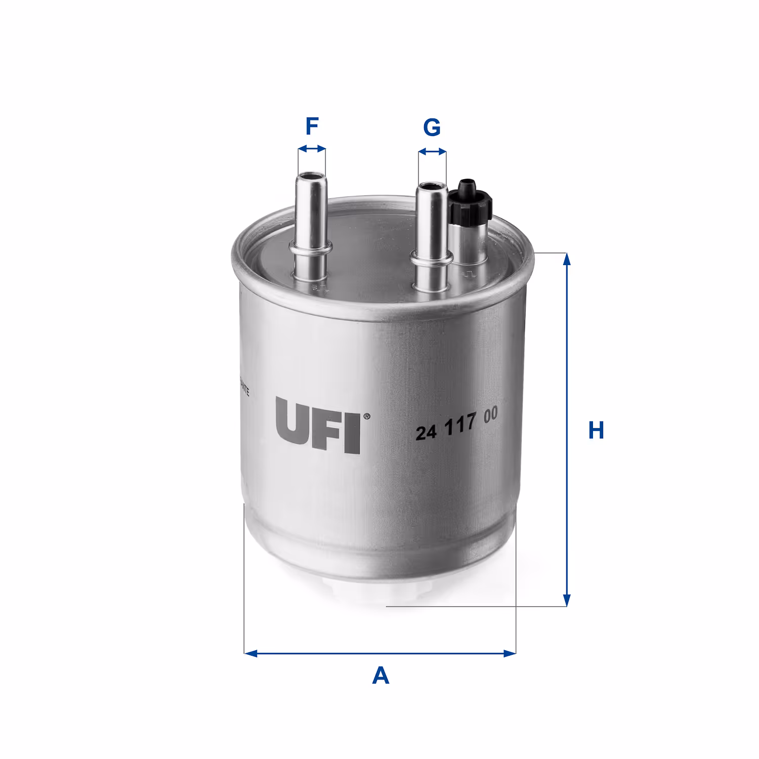 FILTRE À CARBURANT, FILTRE DIESEL EN LIGNE (RACCORDEMENT PAR LE HAUT) 24.117.00 - UFI FILTER