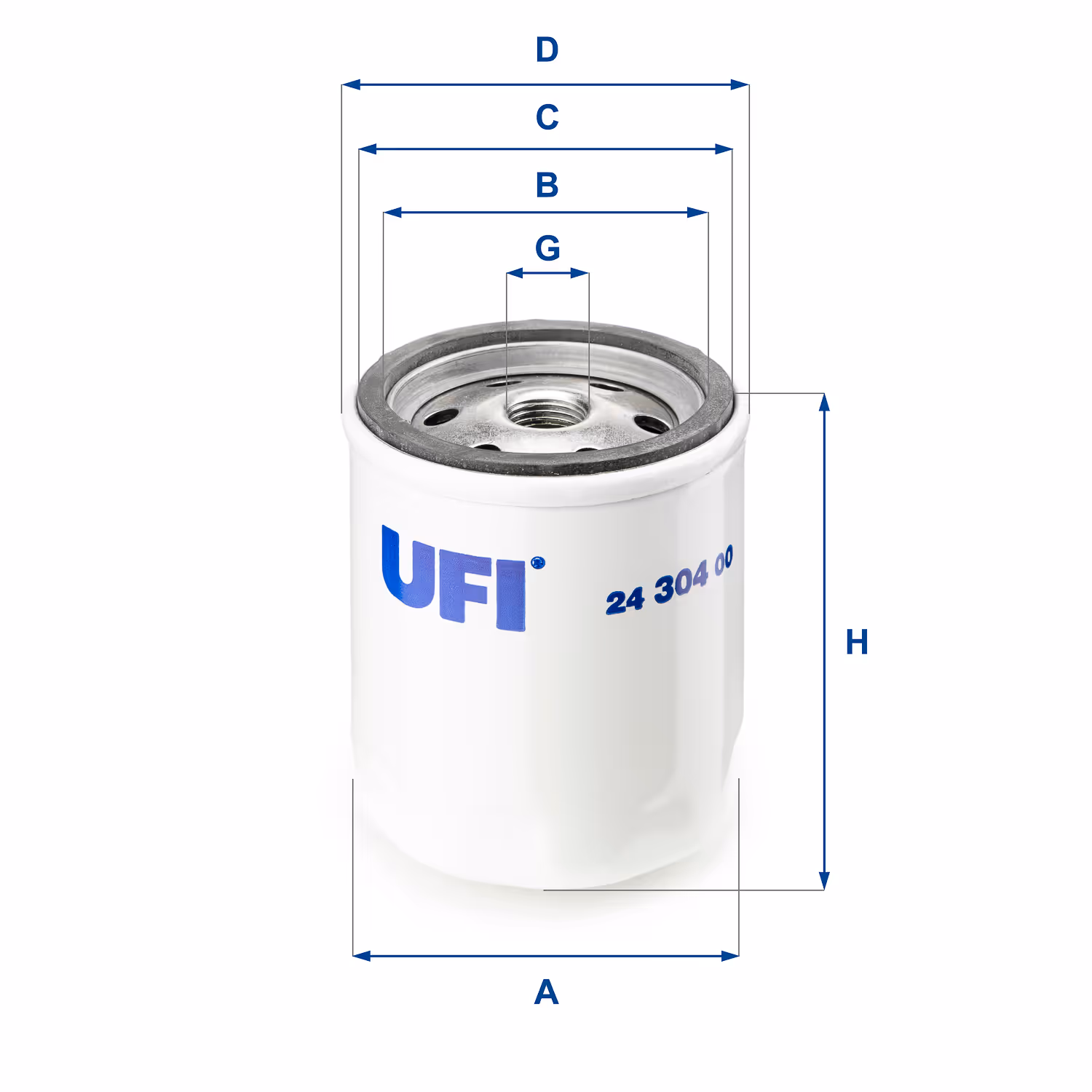 FILTRE À CARBURANT, FILTRE À DIESEL À VISSER 24.304.00 - UFI FILTER