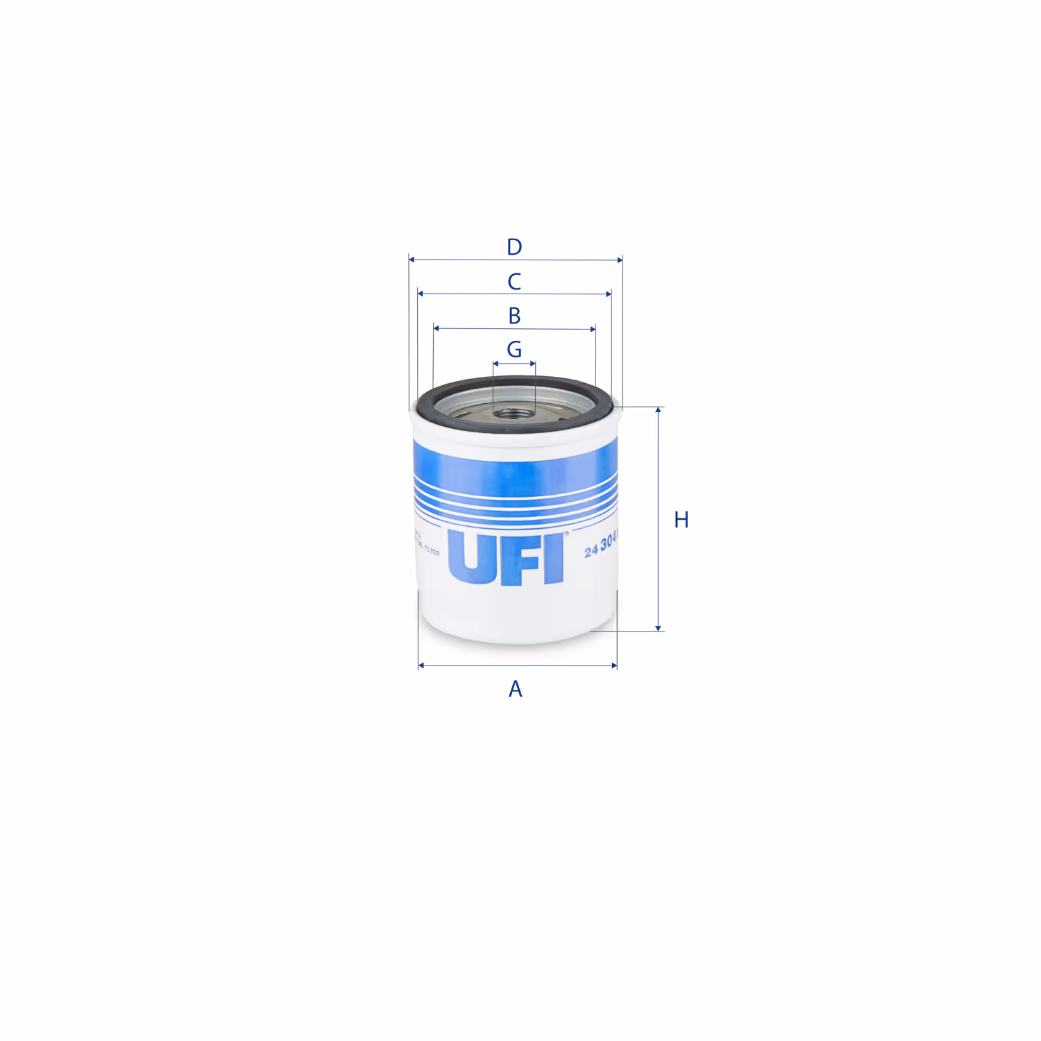 FILTRE À CARBURANT, FILTRE À DIESEL À VISSER 24.304.01 - UFI FILTER