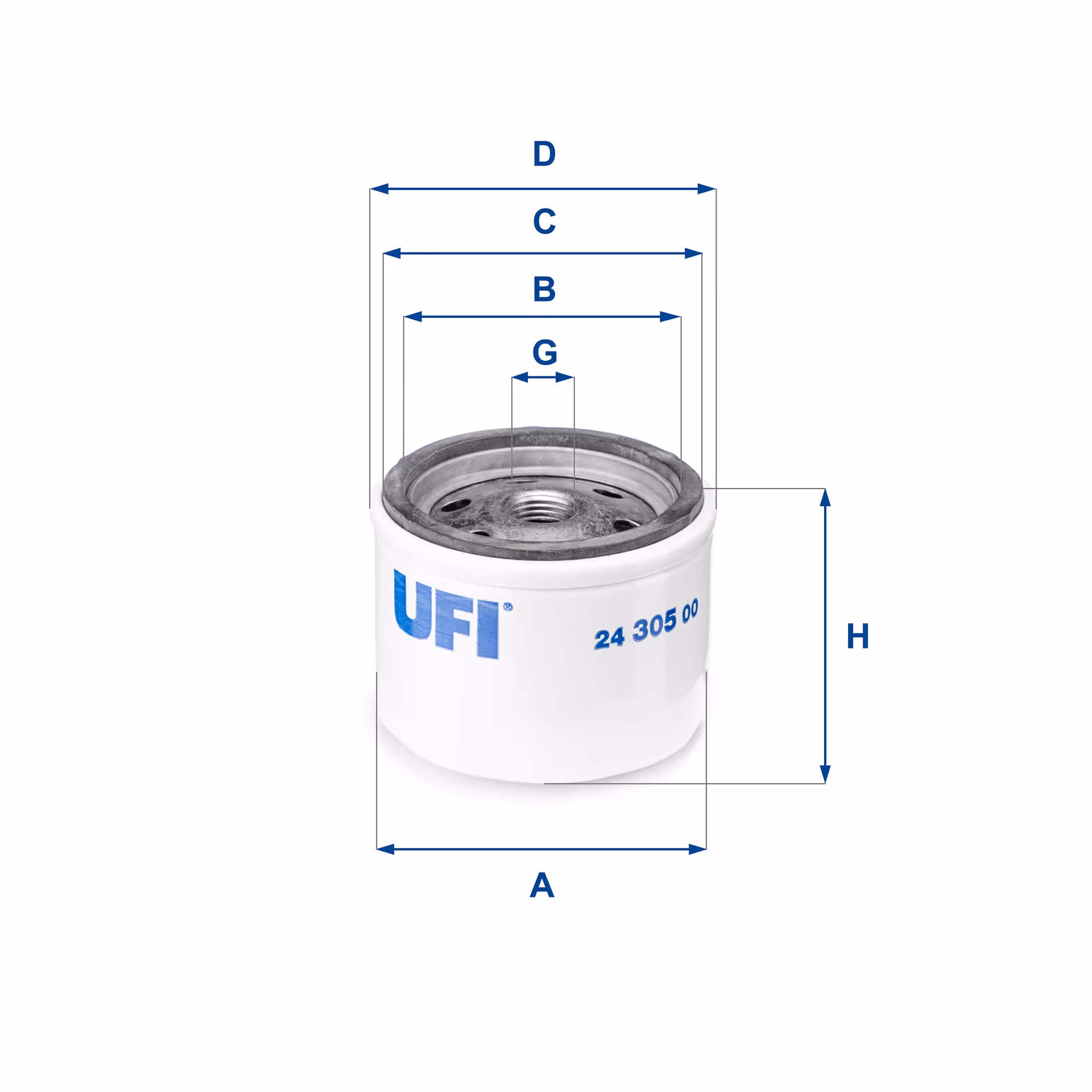 FILTRE À CARBURANT, FILTRE À DIESEL À VISSER 24.305.00 - UFI FILTER