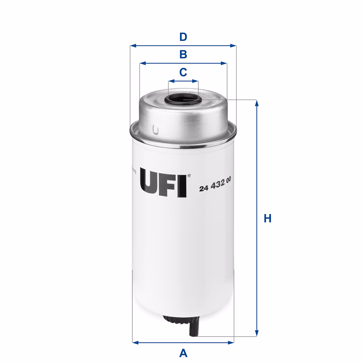 FILTRE À CARBURANT, FILTRE À DIESEL À VISSER 24.432.00 - UFI FILTER