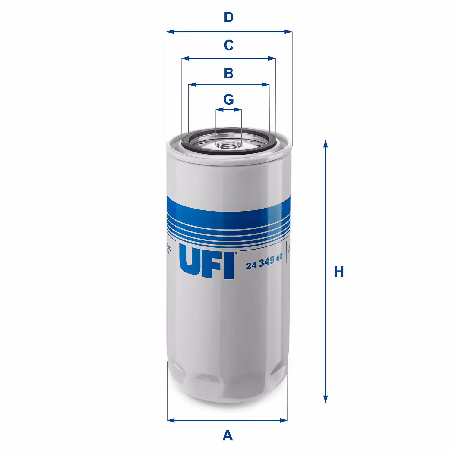 FILTRE À CARBURANT, FILTRE À DIESEL À VISSER 24.349.00 - UFI FILTER