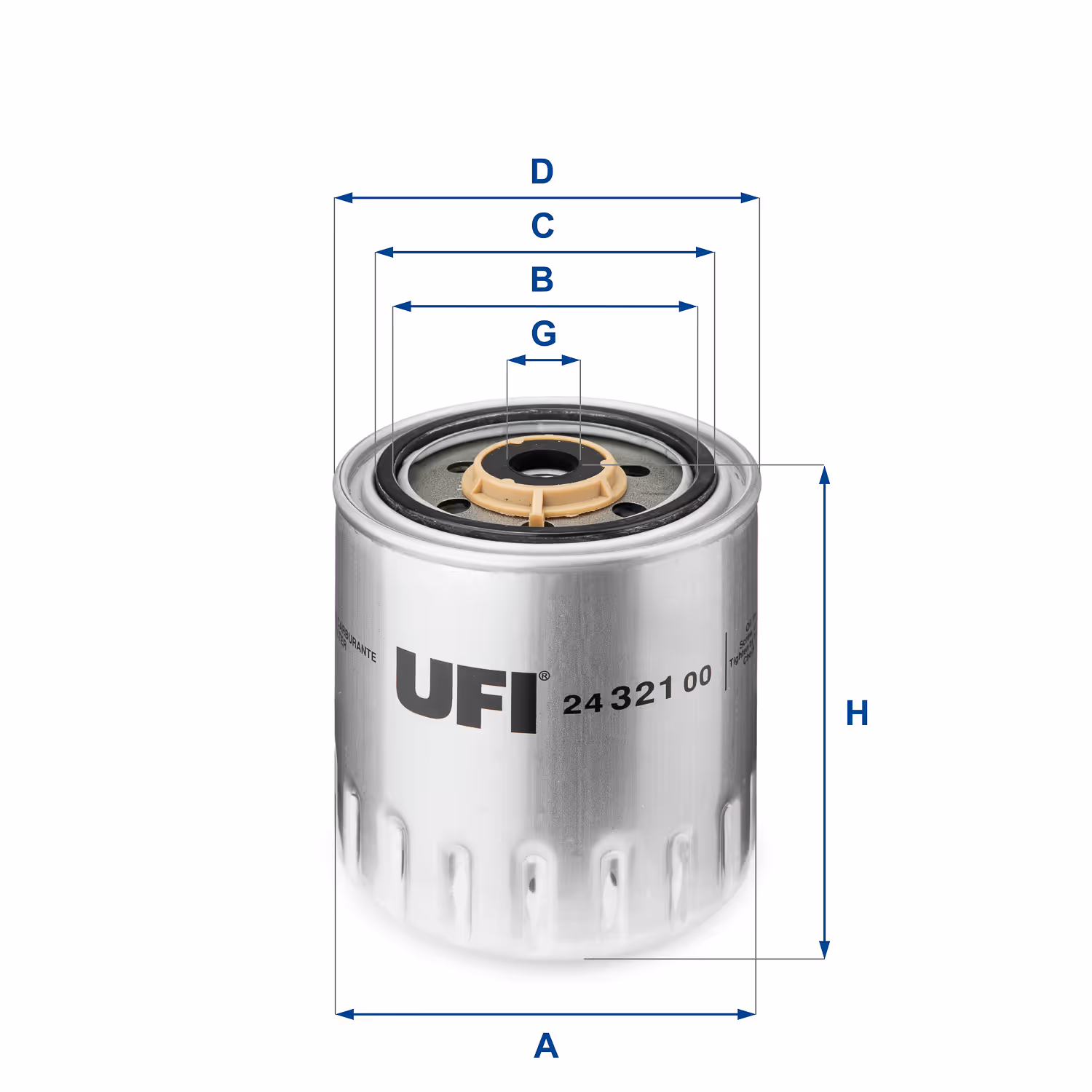 FILTRE À CARBURANT, FILTRE À DIESEL À VISSER 24.321.00 - UFI FILTER