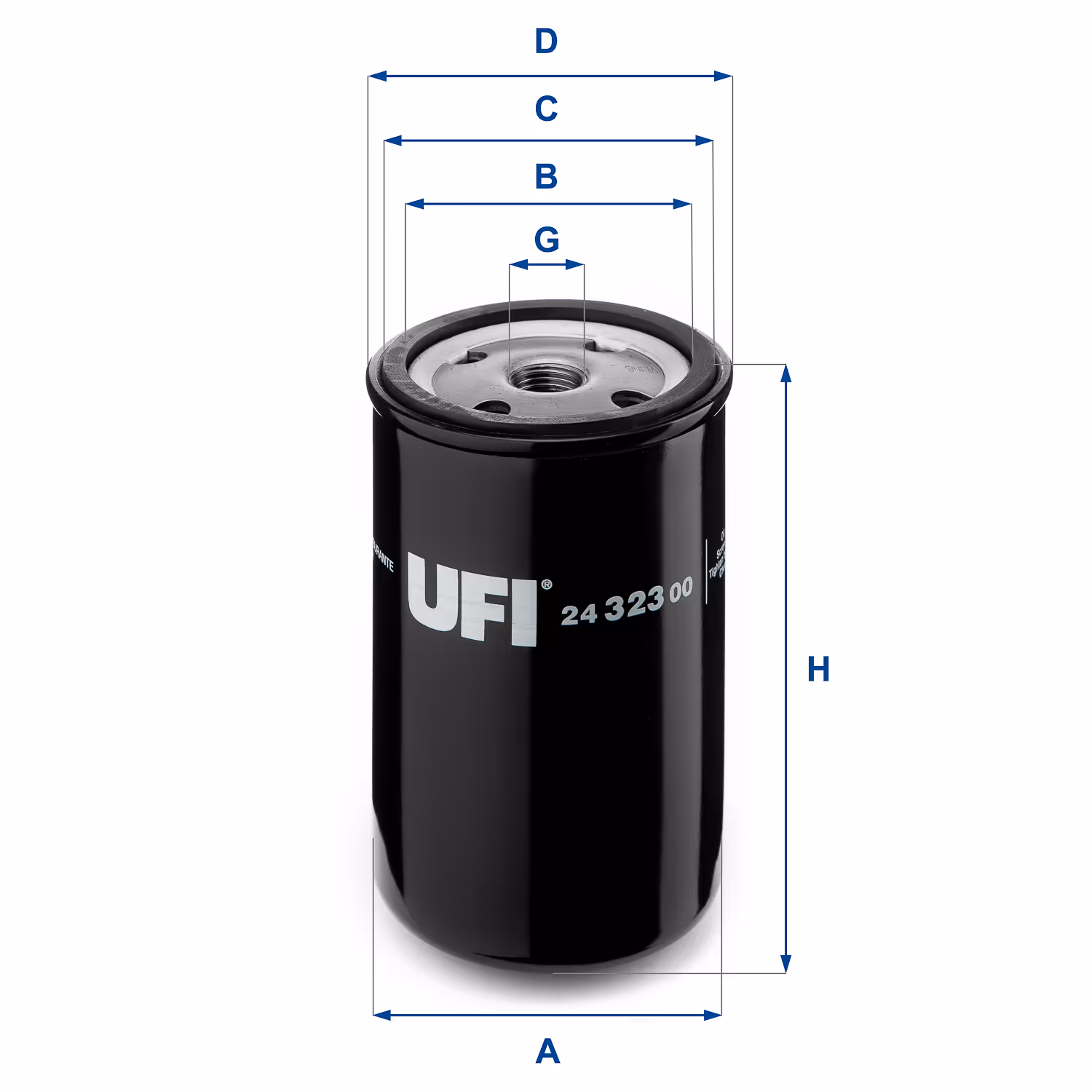 FILTRE À CARBURANT, FILTRE À DIESEL À VISSER 24.323.00 - UFI FILTER