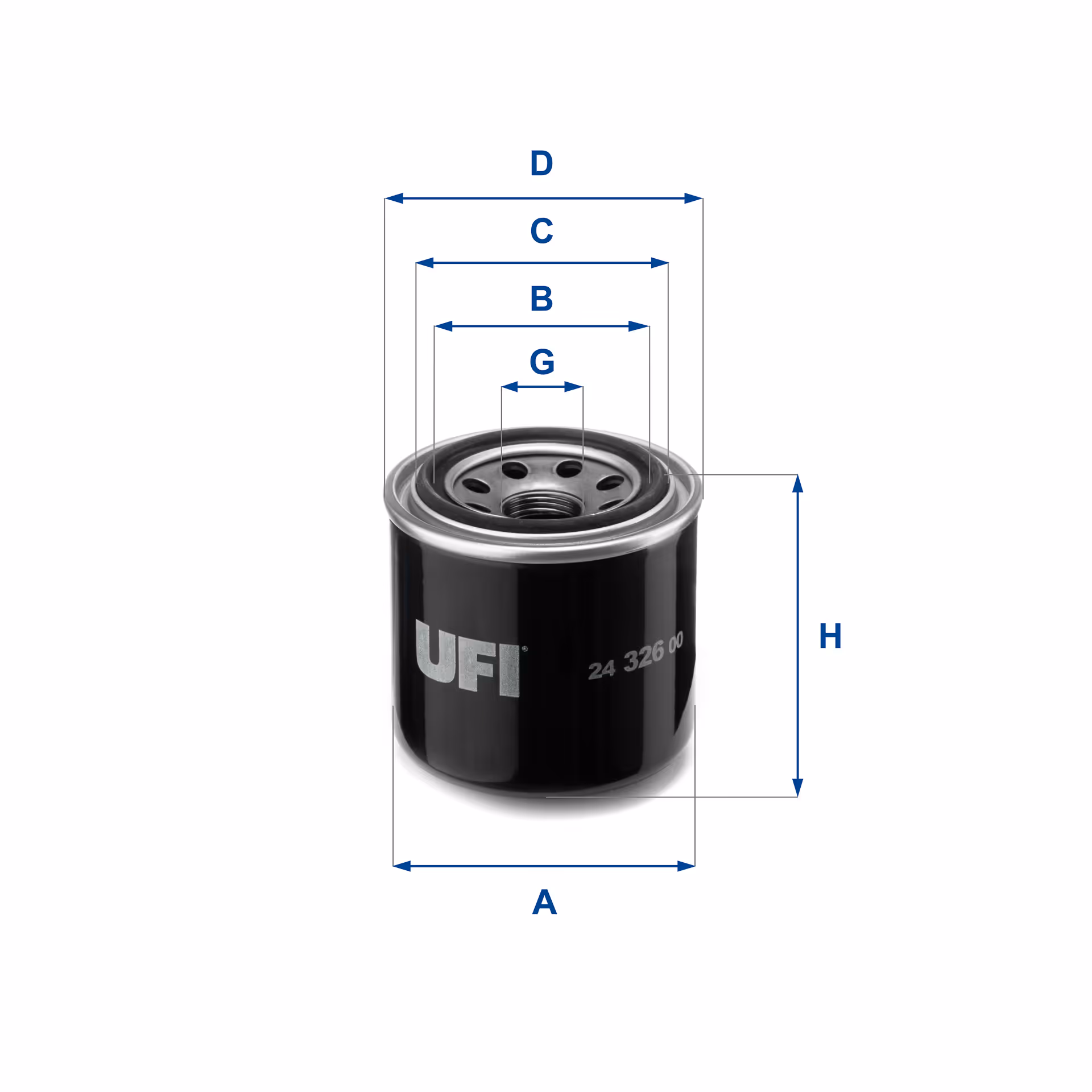 FILTRE À CARBURANT, FILTRE À DIESEL À VISSER 24.326.00 - UFI FILTER