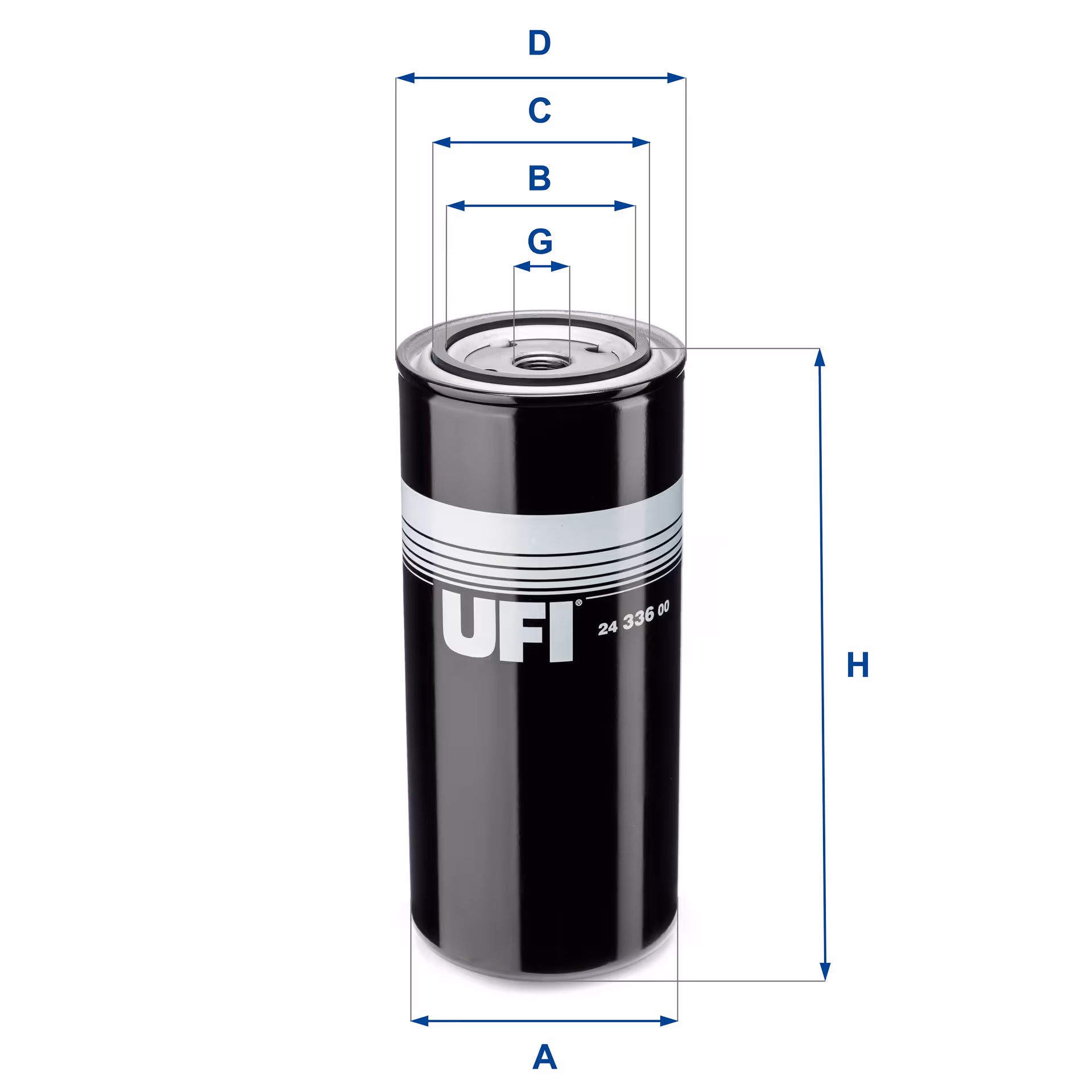 FILTRE À CARBURANT, FILTRE À DIESEL À VISSER 24.336.00 - UFI FILTER