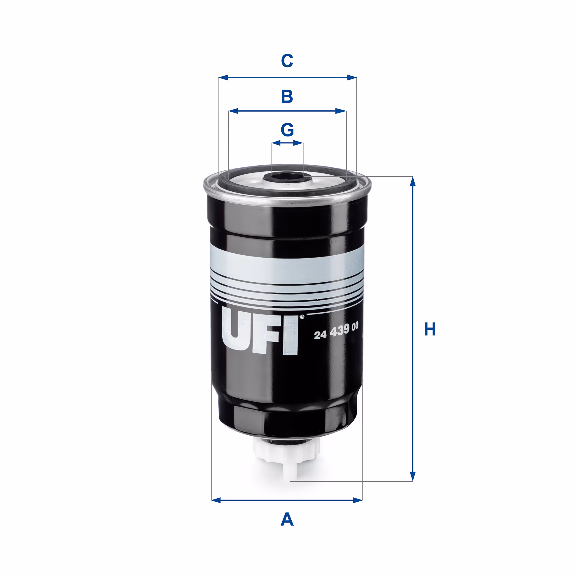 FILTRE À CARBURANT, FILTRE À DIESEL À VISSER 24.439.00 - UFI FILTER