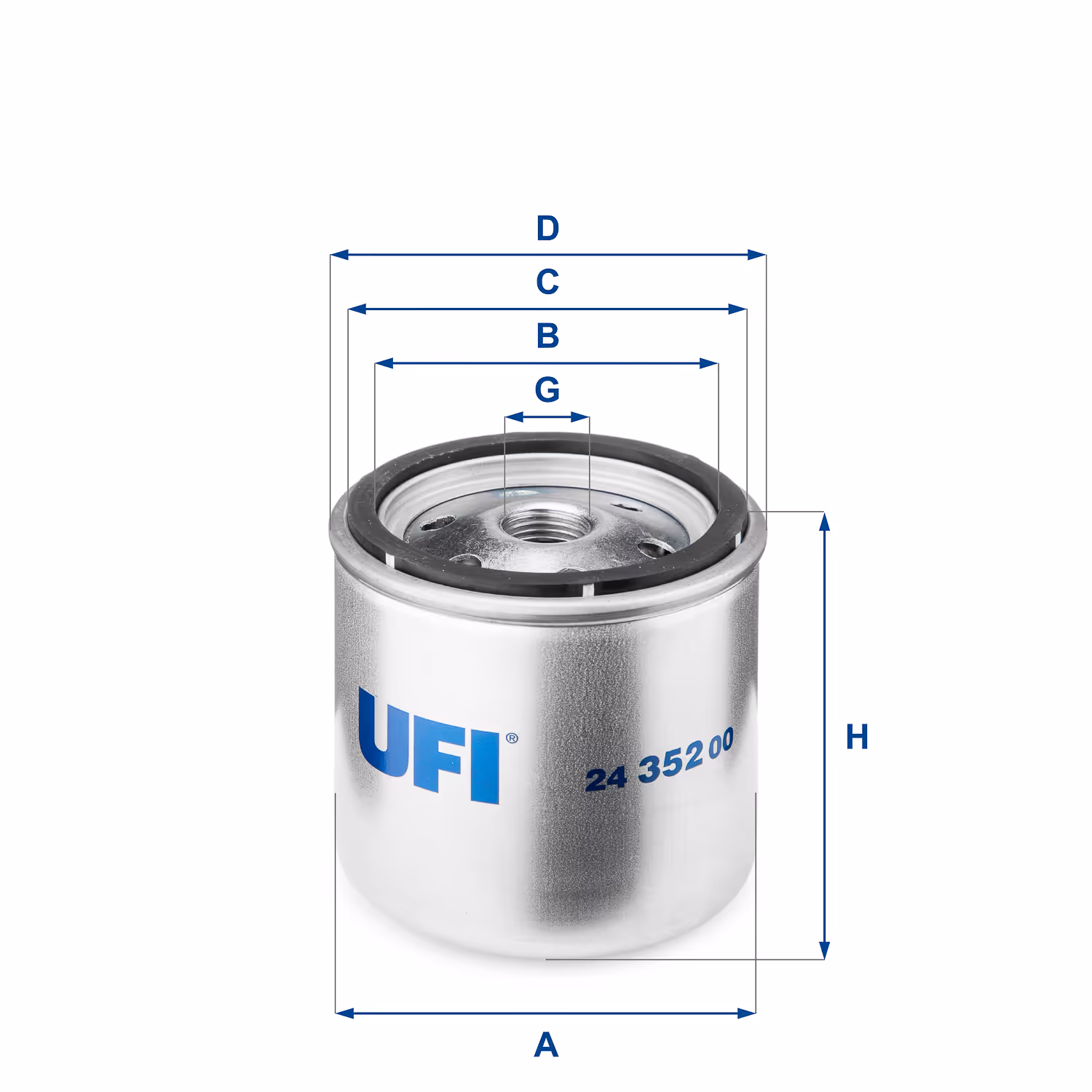 FILTRE À CARBURANT, FILTRE À DIESEL À VISSER 24.352.00 - UFI FILTER