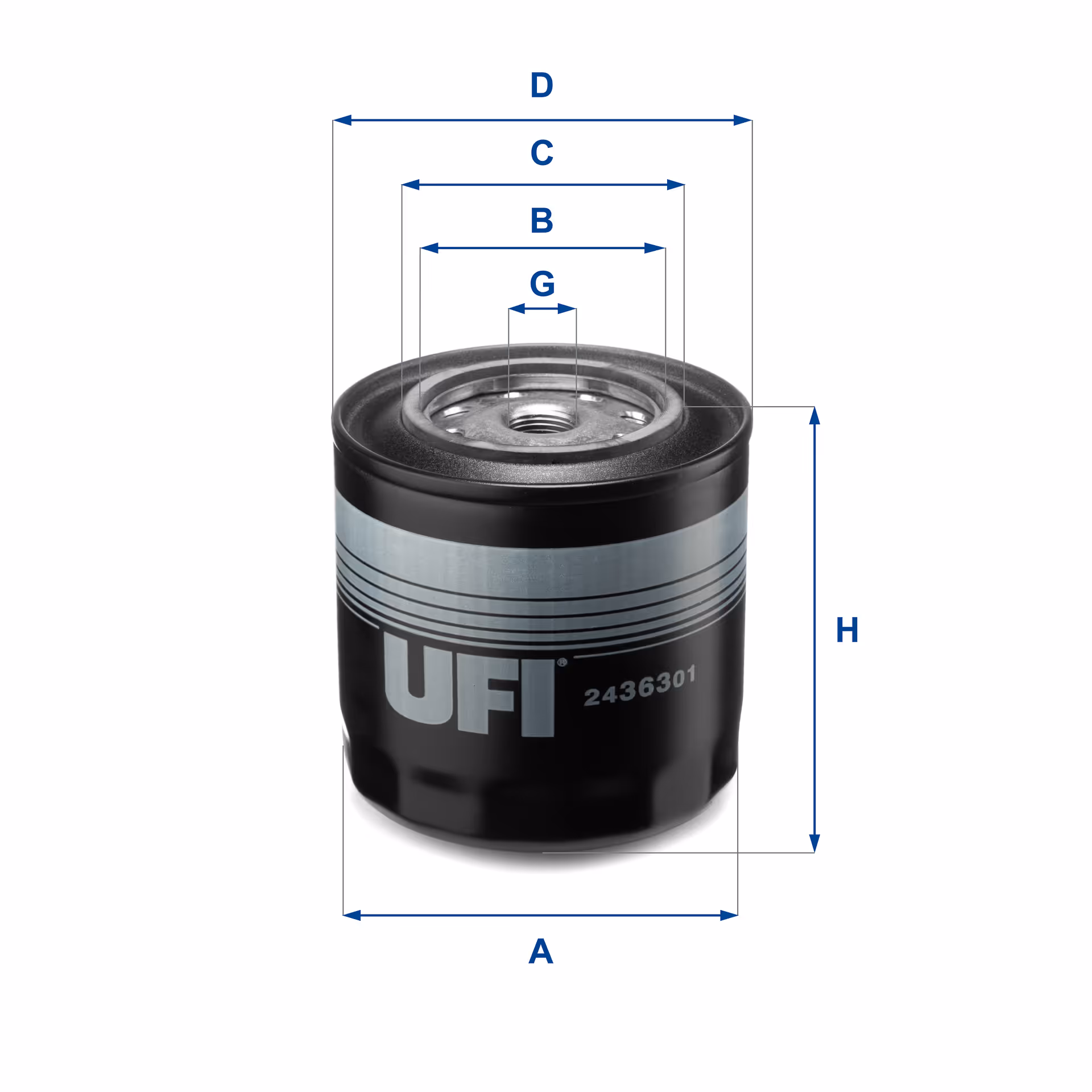 FILTRE À CARBURANT, FILTRE À DIESEL À VISSER 24.363.01 - UFI FILTER