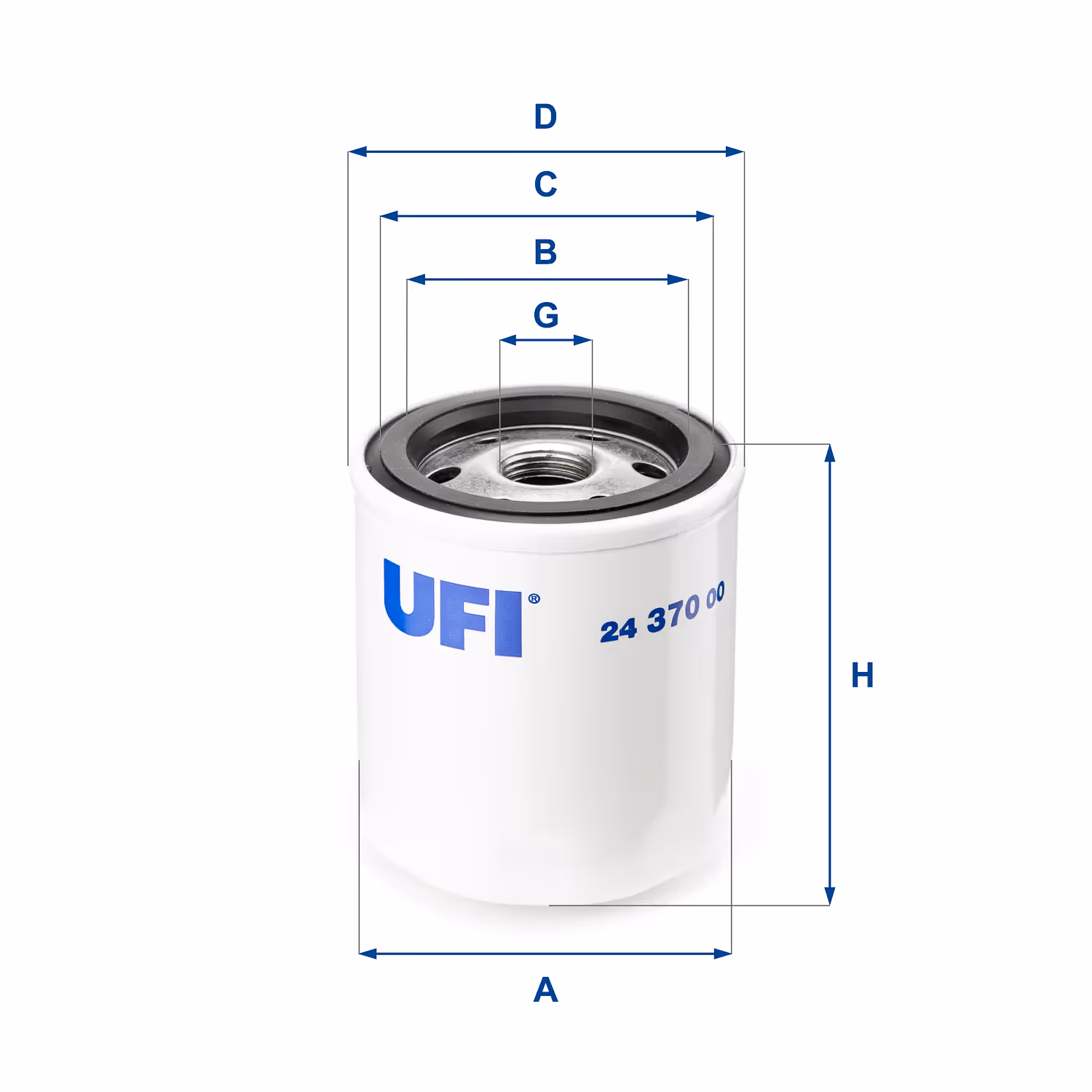 FILTRE À CARBURANT, FILTRE À DIESEL À VISSER 24.370.00 - UFI FILTER