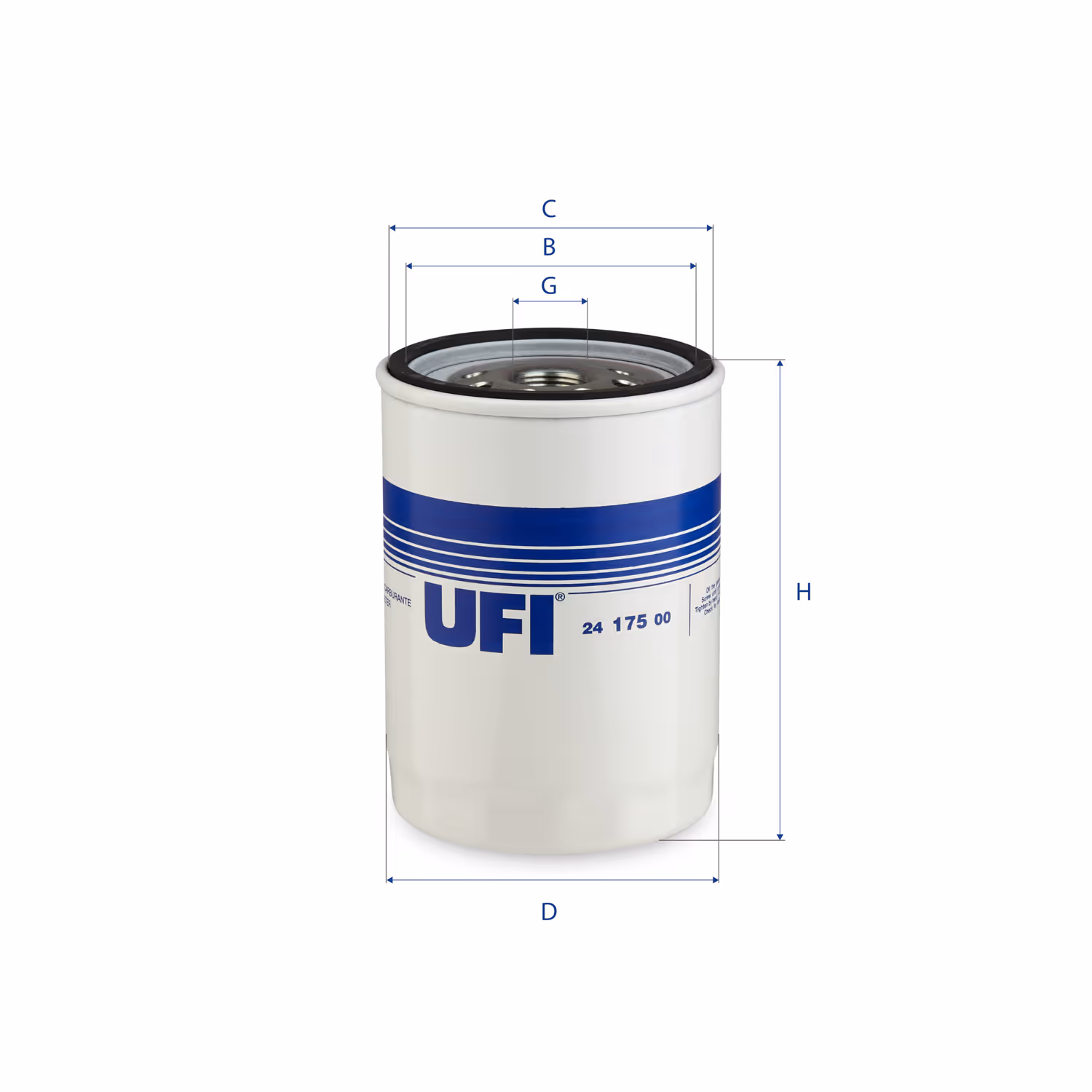 FILTRE À CARBURANT, FILTRE À DIESEL À VISSER 24.175.00 - UFI FILTER