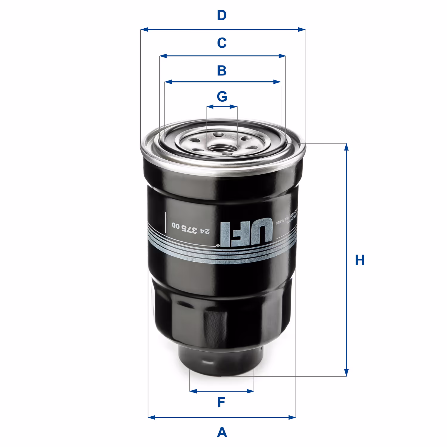 FILTRE À CARBURANT, FILTRE À DIESEL À VISSER 24.375.00 - UFI FILTER