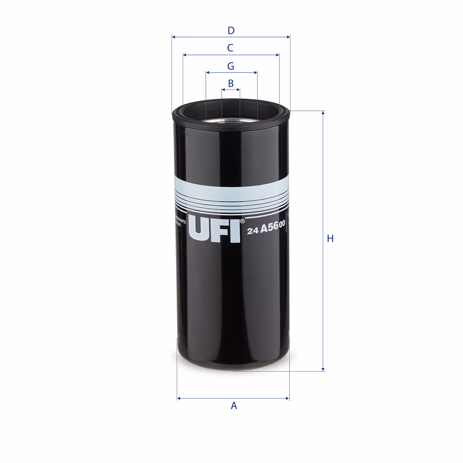 FILTRE À CARBURANT, FILTRE À DIESEL À VISSER 24.A56.00 - UFI FILTER
