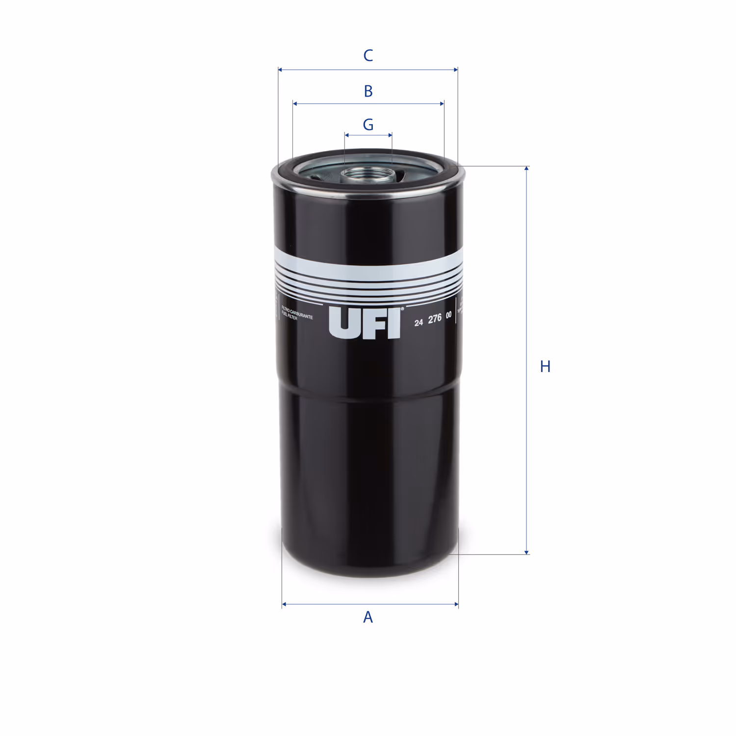 FILTRE À CARBURANT, FILTRE À DIESEL À VISSER 24.276.00 - UFI FILTER