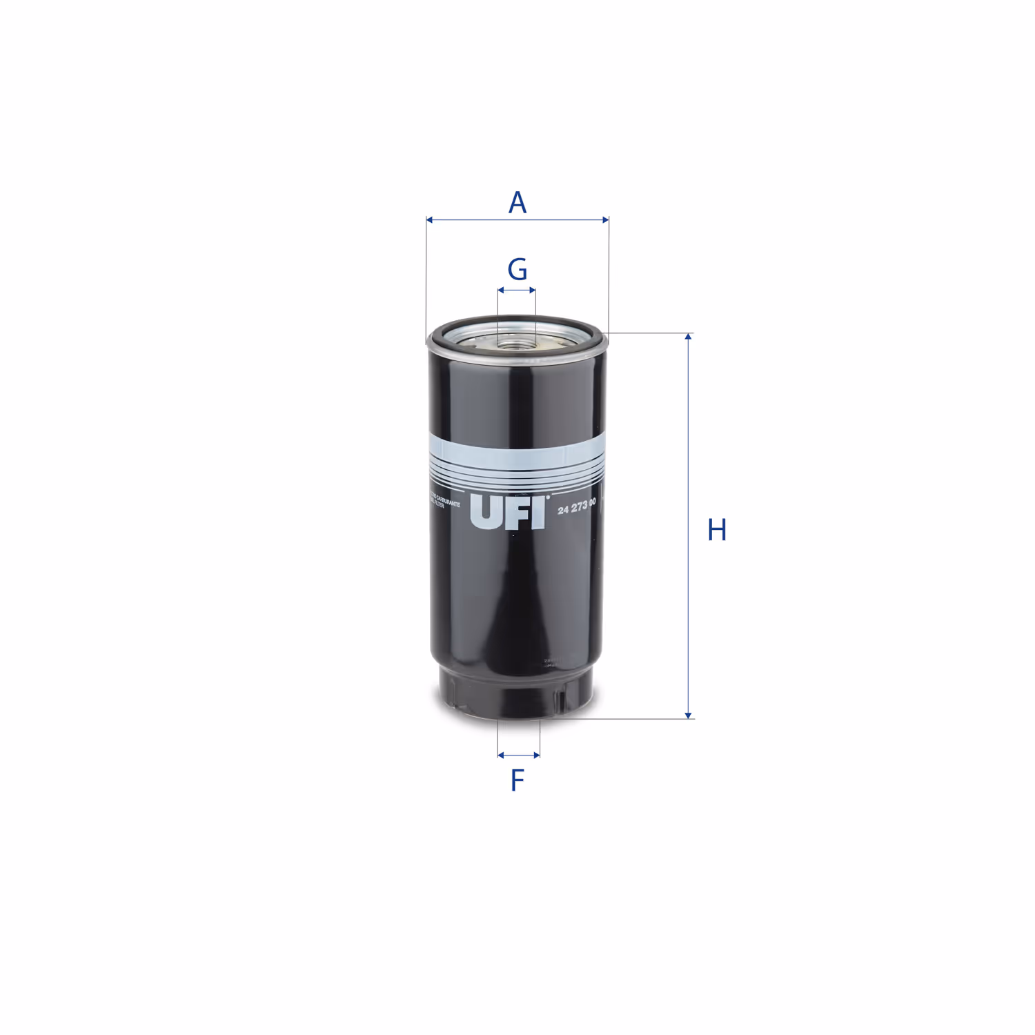 FILTRE À CARBURANT, FILTRE À DIESEL À VISSER 24.273.00 - UFI FILTER