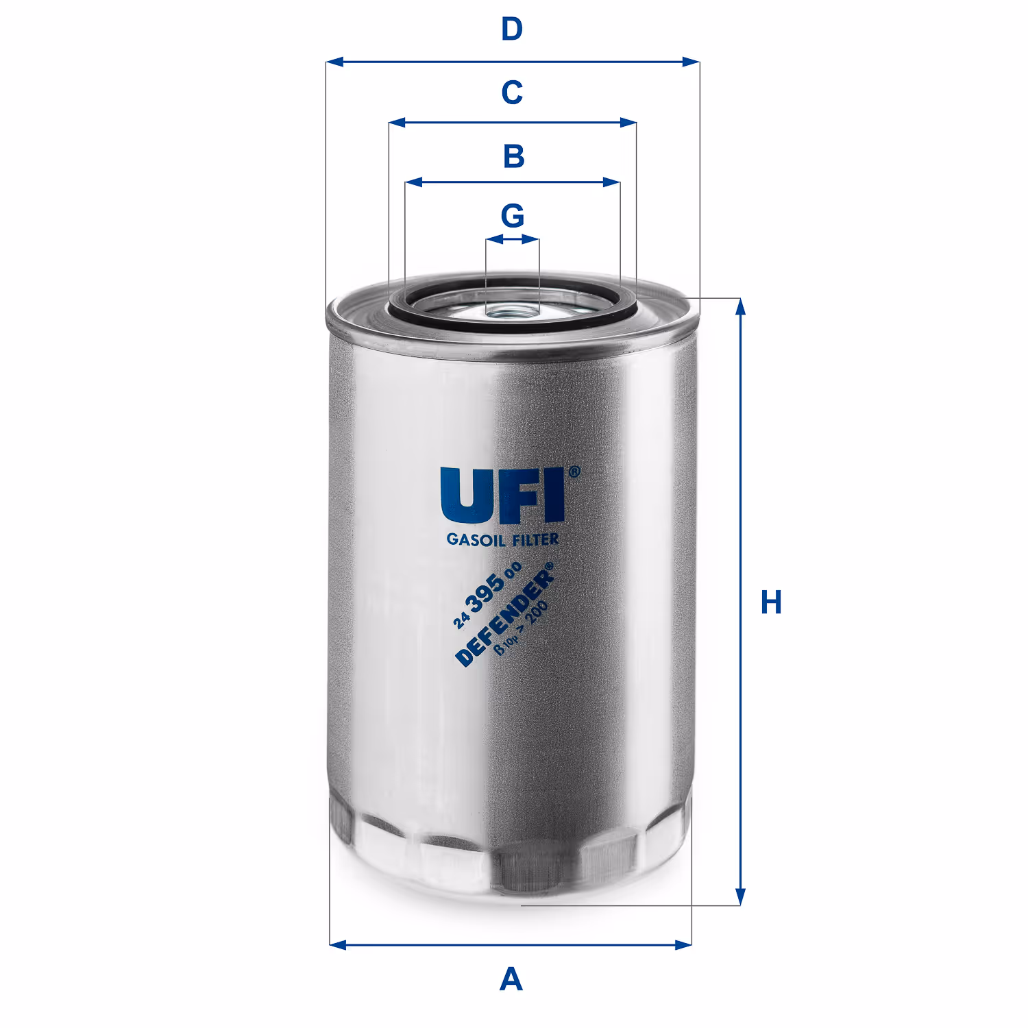 FILTRE À CARBURANT, FILTRE À DIESEL À VISSER 24.395.00 - UFI FILTER