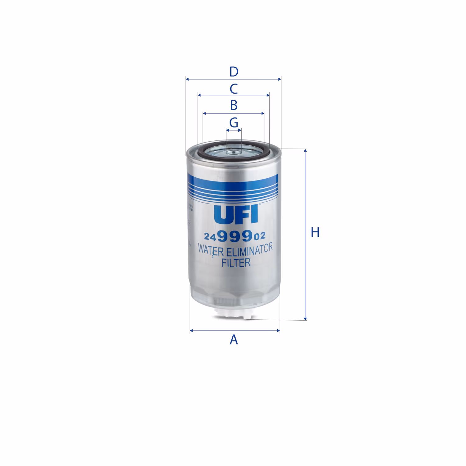 FILTRE À CARBURANT, FILTRE À DIESEL À VISSER 24.999.02 - UFI FILTER