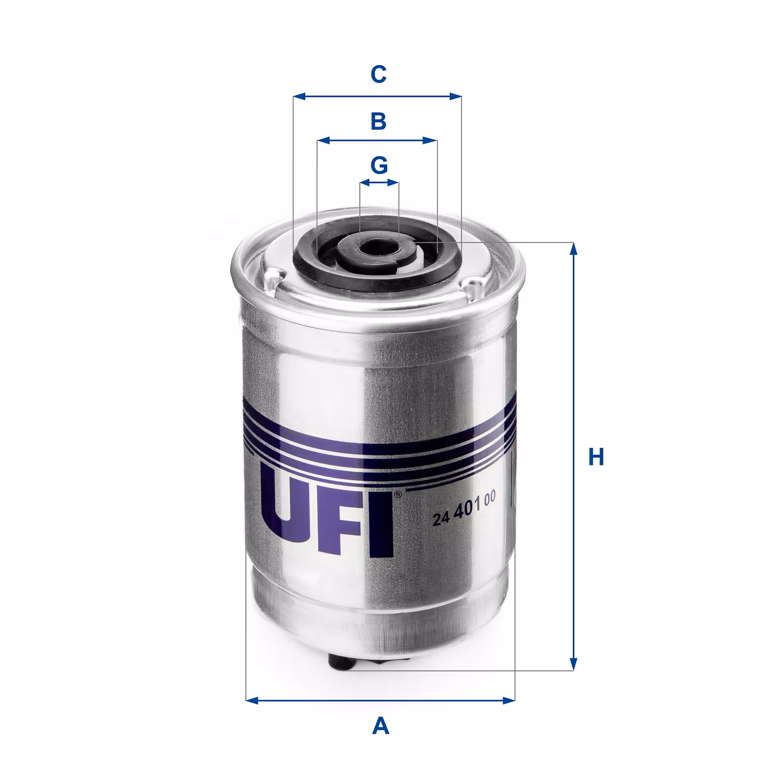 FILTRE À CARBURANT, FILTRE À DIESEL À VISSER 24.401.00 - UFI FILTER