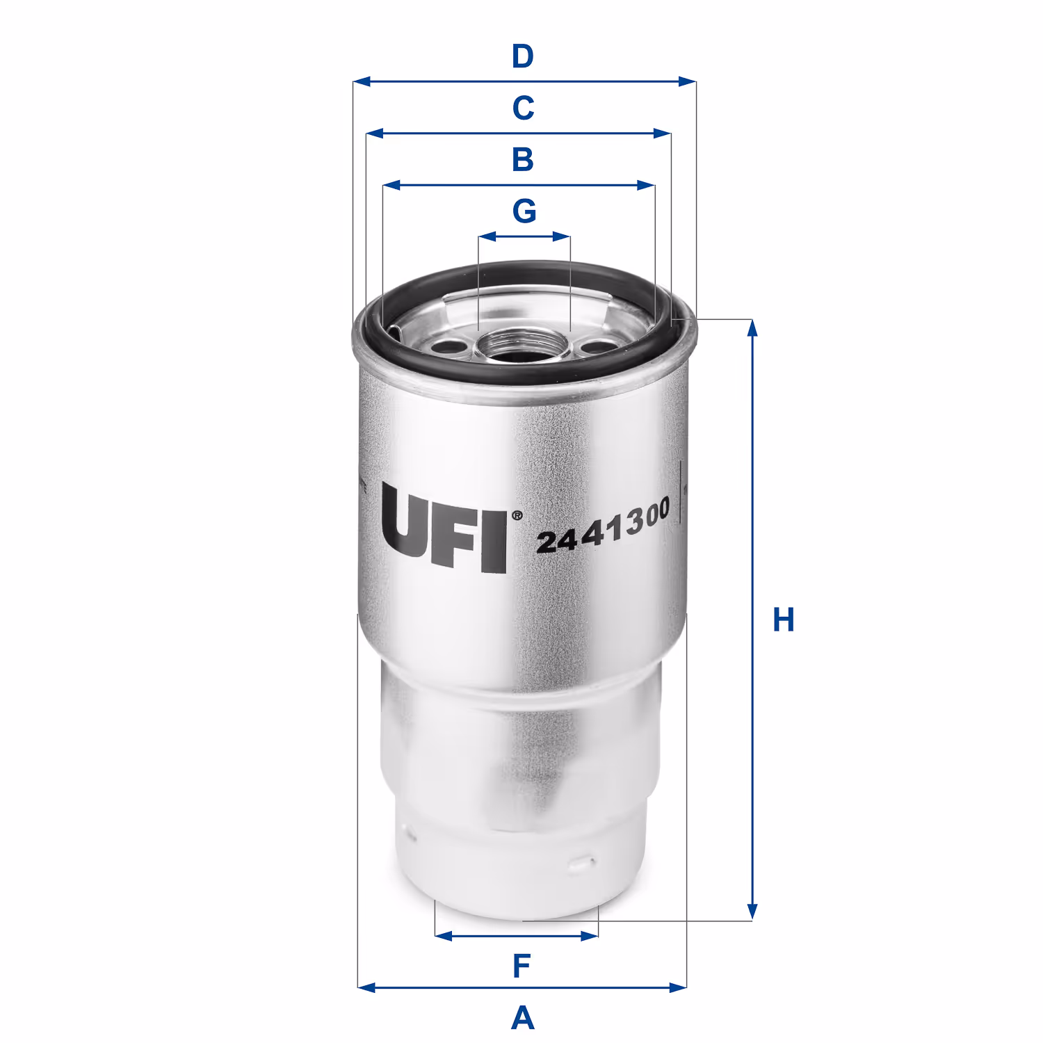 FILTRE À CARBURANT, FILTRE À DIESEL À VISSER 24.413.00 - UFI FILTER
