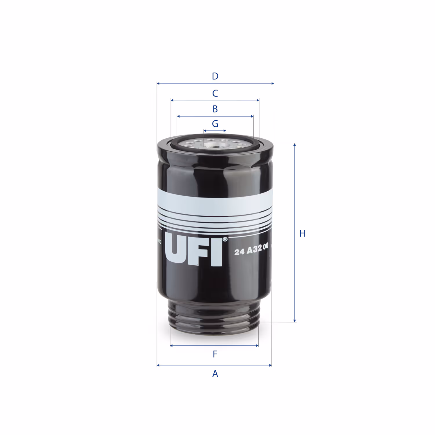 FILTRE À CARBURANT, FILTRE À DIESEL À VISSER 24.A32.00 - UFI FILTER