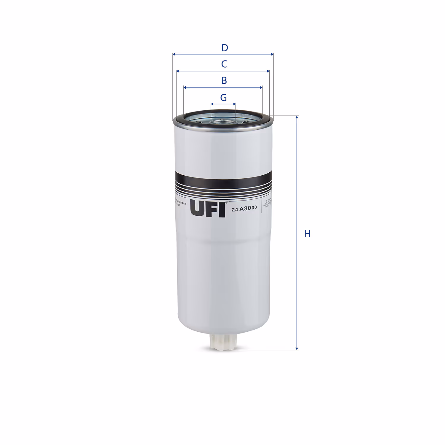 FILTRE À CARBURANT, FILTRE À DIESEL À VISSER 24.A30.00 - UFI FILTER