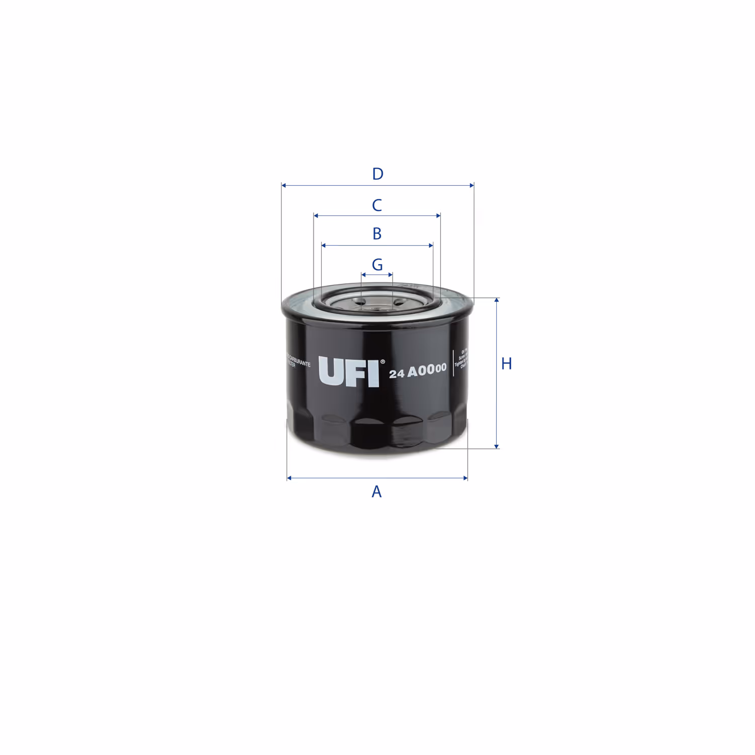 FILTRE À CARBURANT, FILTRE À DIESEL À VISSER 24.A00.00 - UFI FILTER