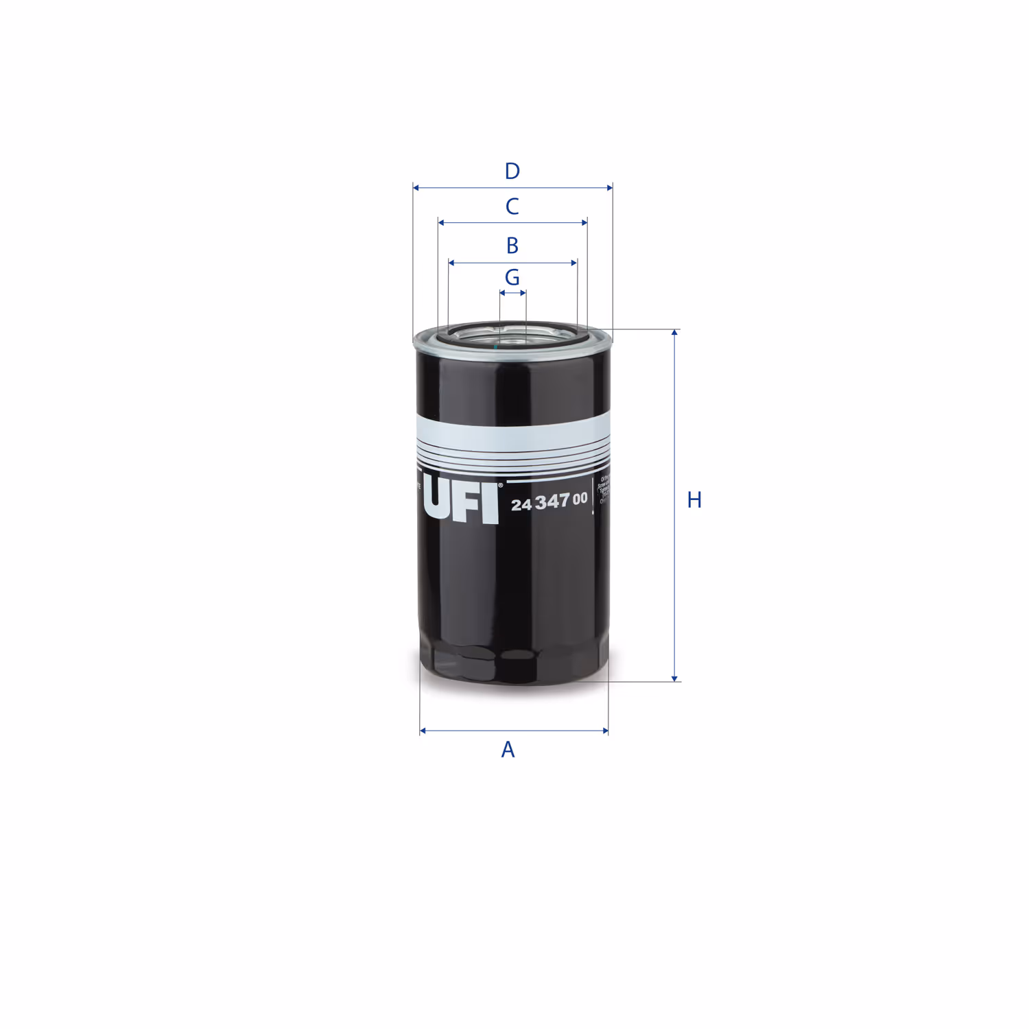 FILTRE À CARBURANT, FILTRE À DIESEL À VISSER 24.347.00 - UFI FILTER