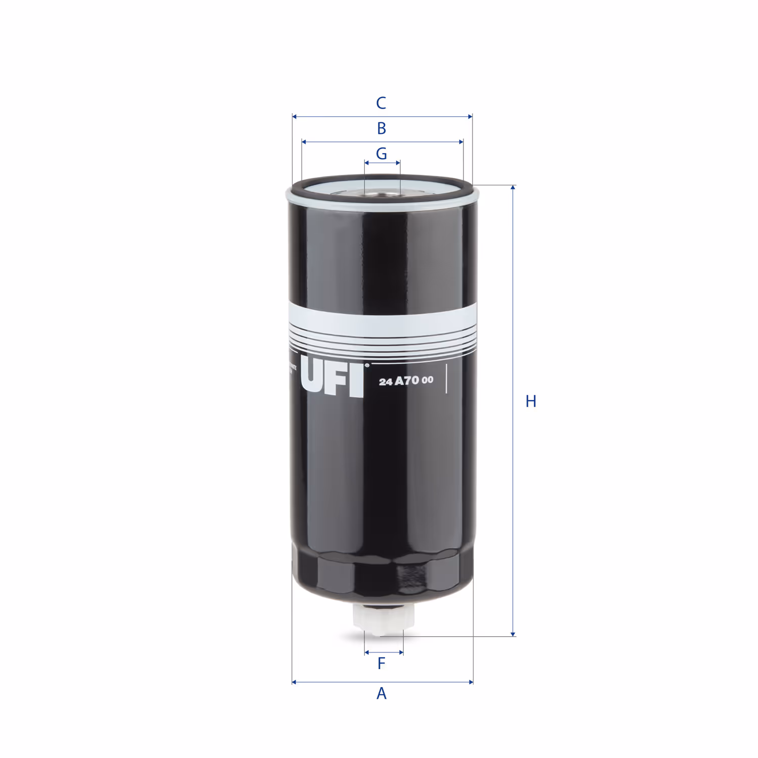 FILTRE À CARBURANT, FILTRE À DIESEL À VISSER 24.A70.00 - UFI FILTER