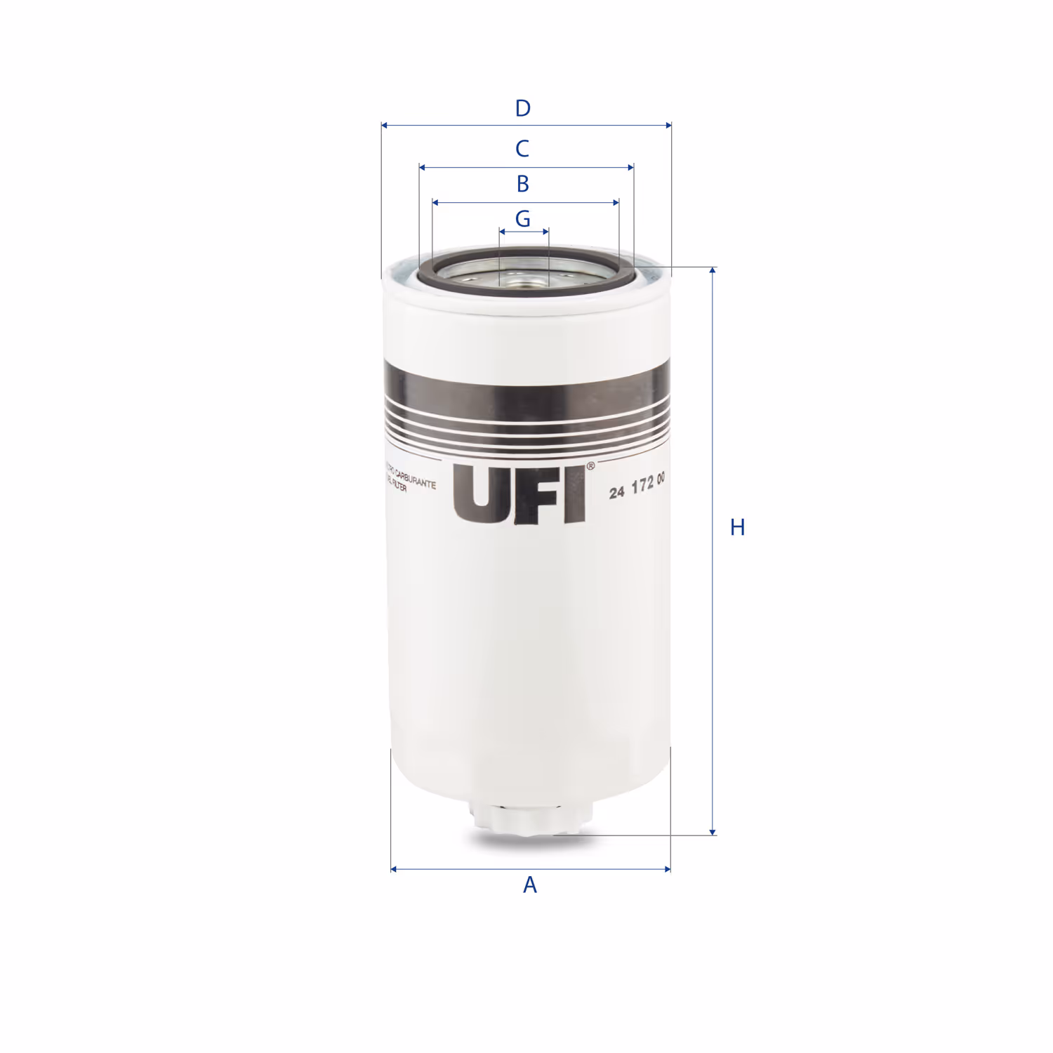 FILTRE À CARBURANT, FILTRE À DIESEL À VISSER 24.172.00 - UFI FILTER