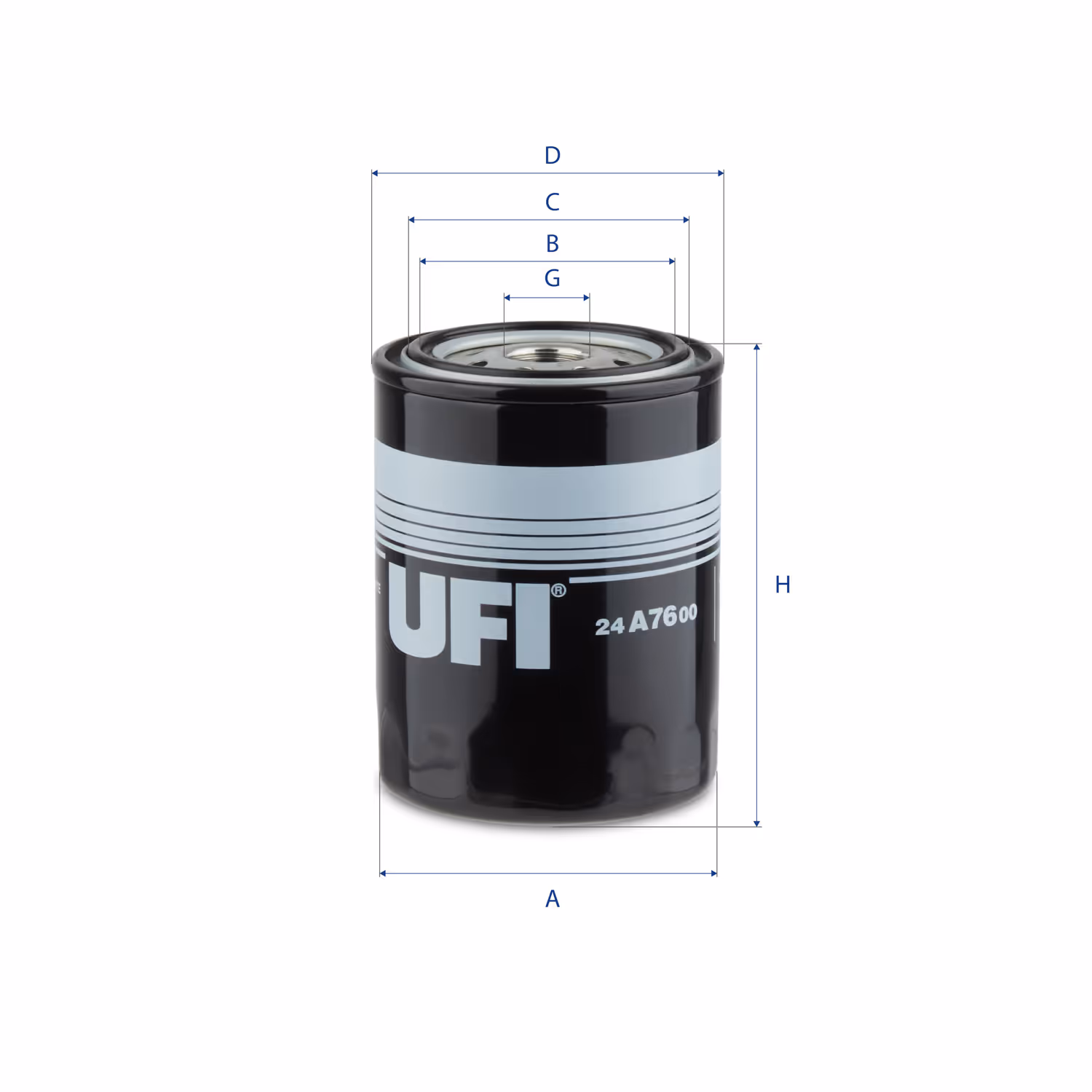 FILTRE À CARBURANT, FILTRE À DIESEL À VISSER 24.A76.00 - UFI FILTER