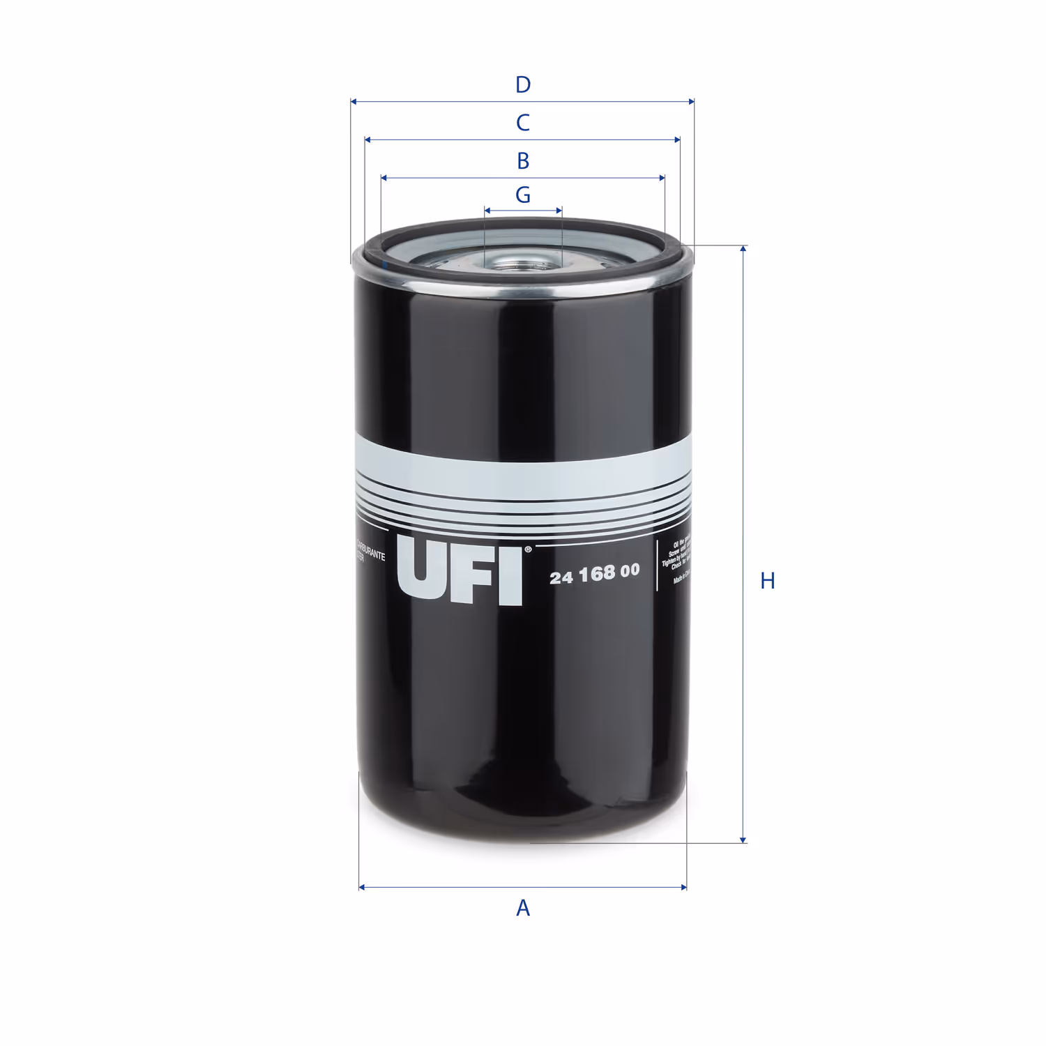 FILTRE À CARBURANT, FILTRE À DIESEL À VISSER 24.168.00 - UFI FILTER