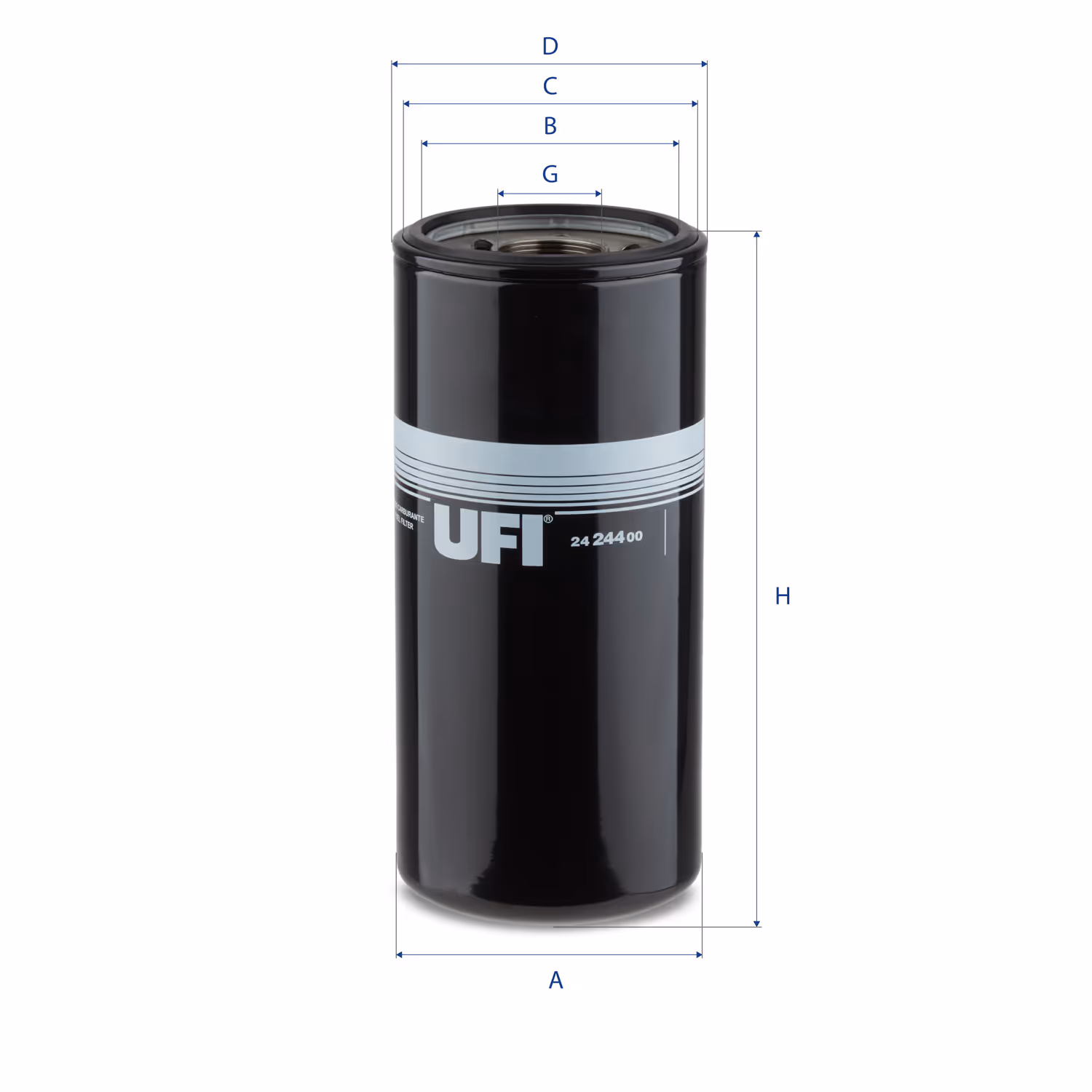 FILTRE À CARBURANT, FILTRE À DIESEL À VISSER 24.244.00 - UFI FILTER