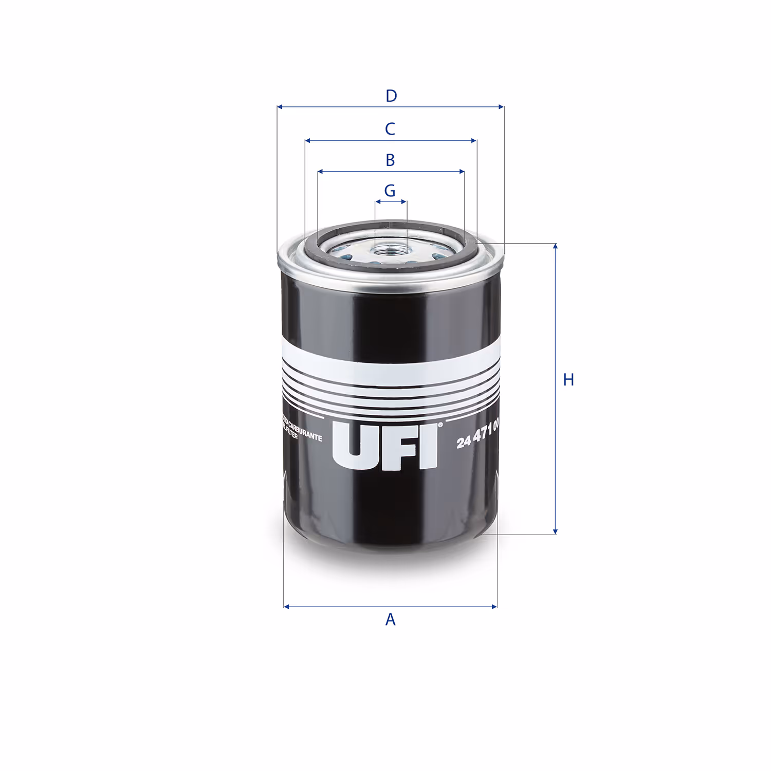 FILTRE À CARBURANT, FILTRE À DIESEL À VISSER 24.471.00 - UFI FILTER